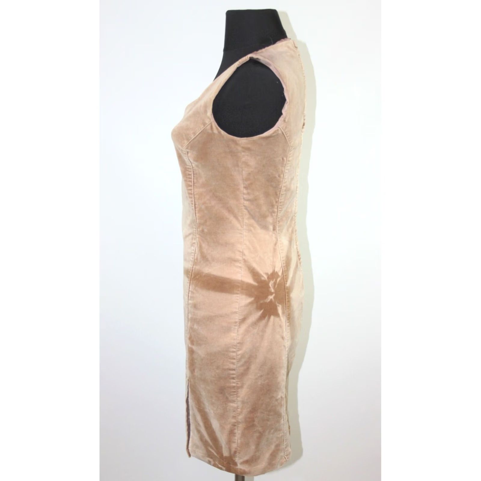 Vintage Iceberg Icejeans Dress Beige S Womens A-Line Dress Size 28" / US 6 / IT 42 - 5 Thumbnail