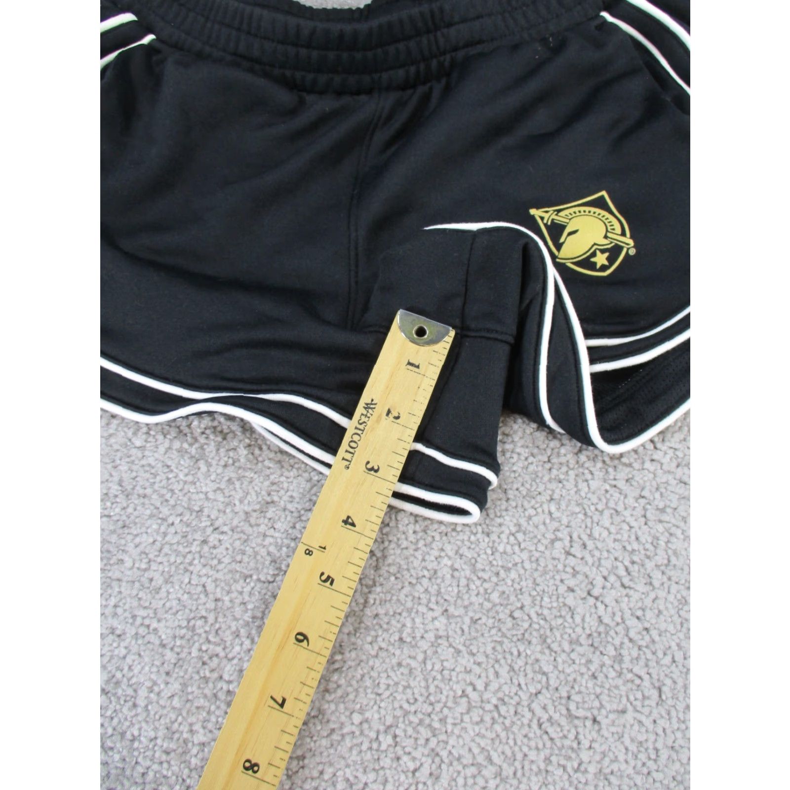 Under Armour VINTAGE Under Armour Athletic Shorts Womens Small Black White Trim Army Black Knights Activewear Running & Training 90s Mens Size 28" / US 6 / IT 42 - 3 Thumbnail