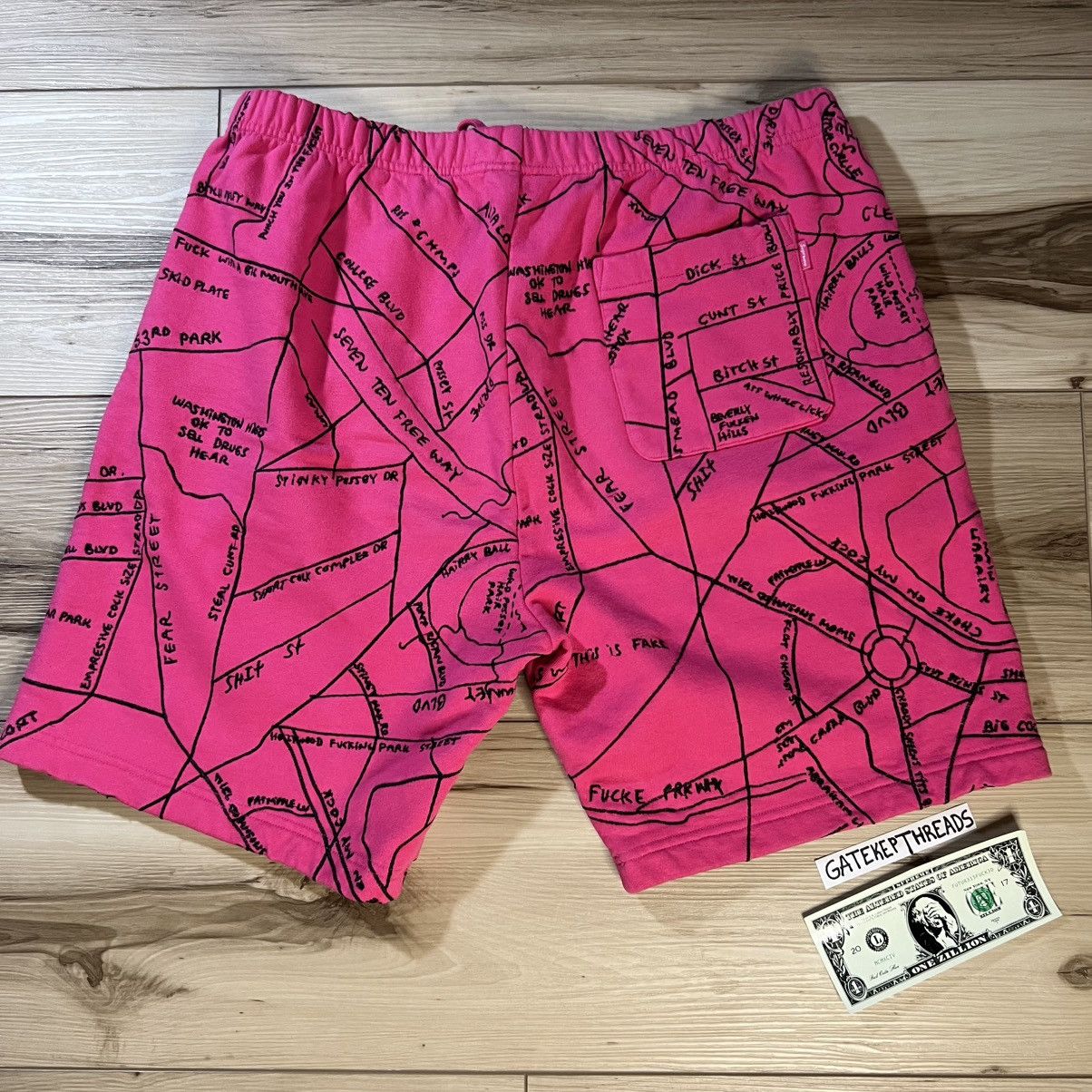 Supreme Supreme Gonz Embroidered Streets Pink Sweat Shorts Size US 34 / EU 50 - 6 Thumbnail