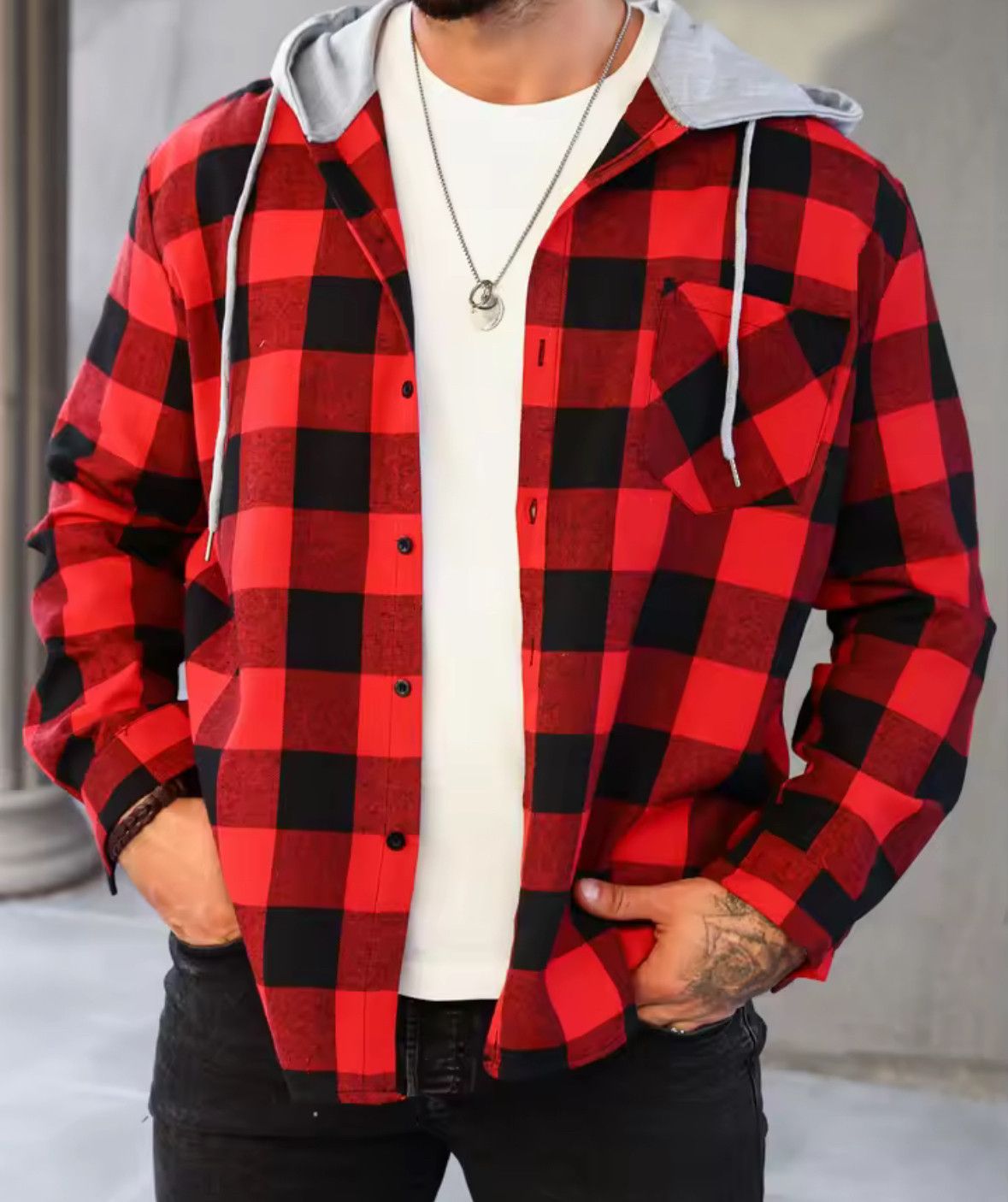 Other Retro Y2K Red Plaid Hip Hop Zip Hoodies Punk Jacket Size US XXL / EU 58 / 5 - 1 Thumbnail
