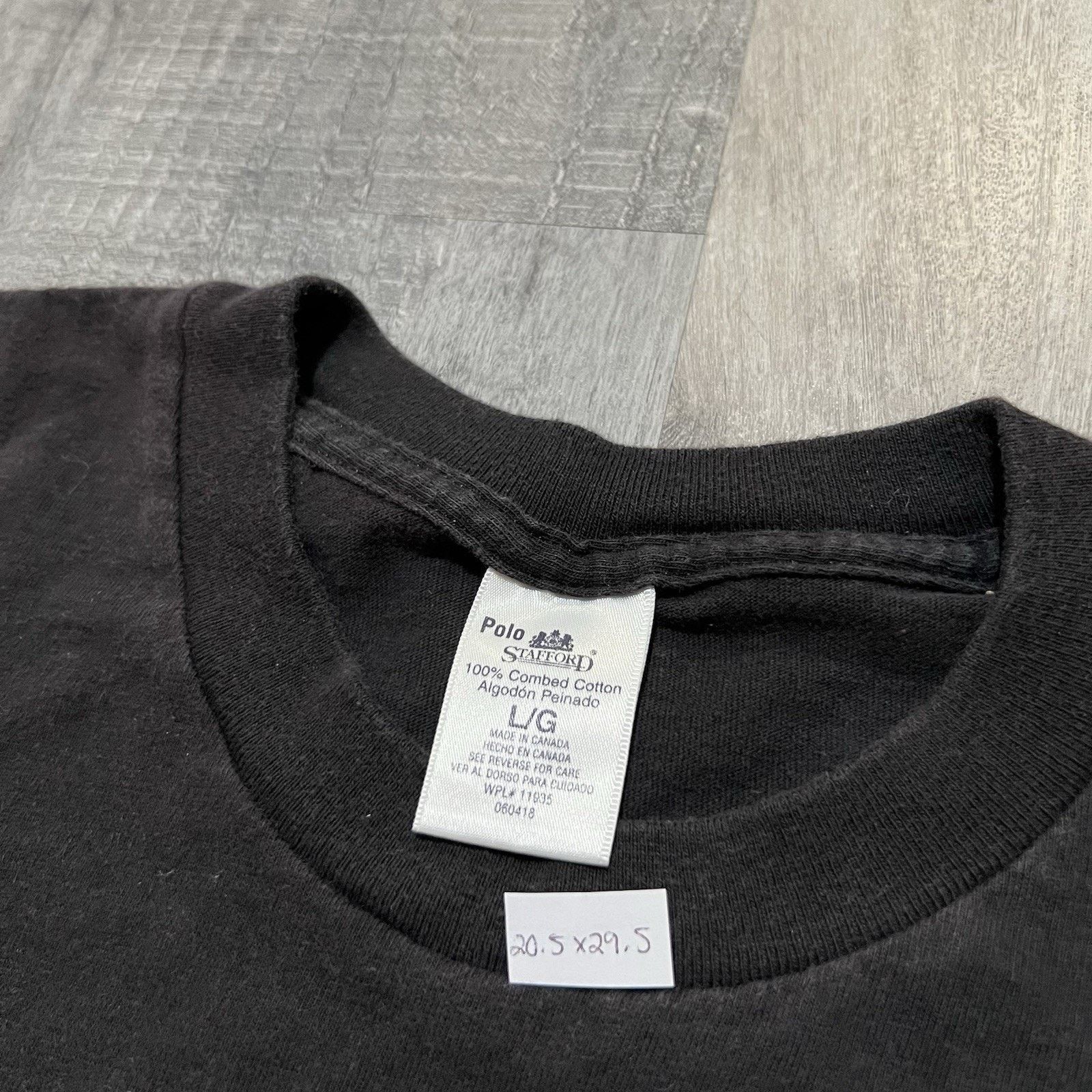 Stafford VTG Polo Stafford Blank Black 90s Single Stitch USA T Shirt Size US L / EU 52-54 / 3 - 4 Thumbnail
