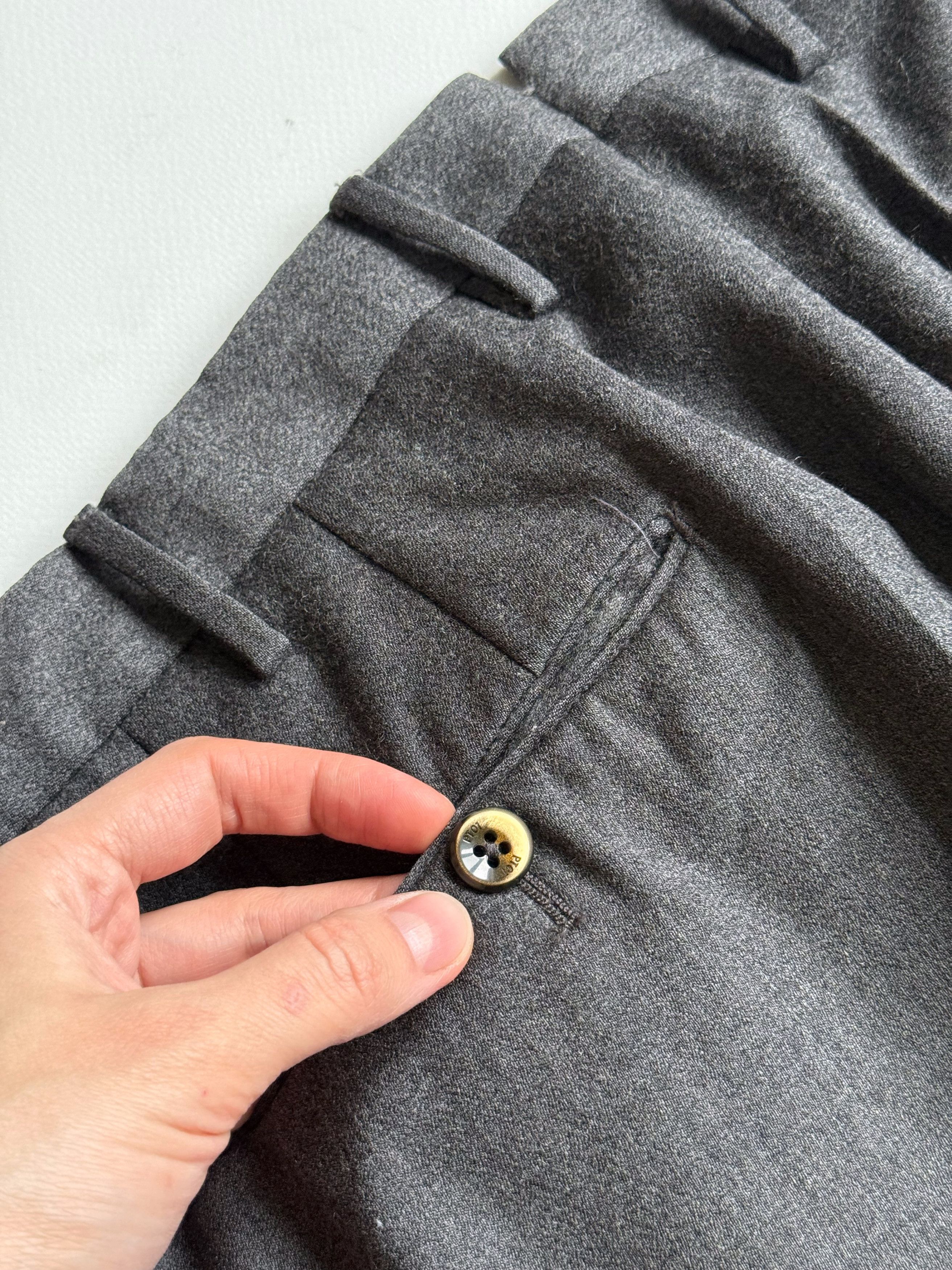PT Torino Men's PT Torino Cashmere Wool Dress Pants Dark Gray Size US 34 / EU 50 - 3 Thumbnail