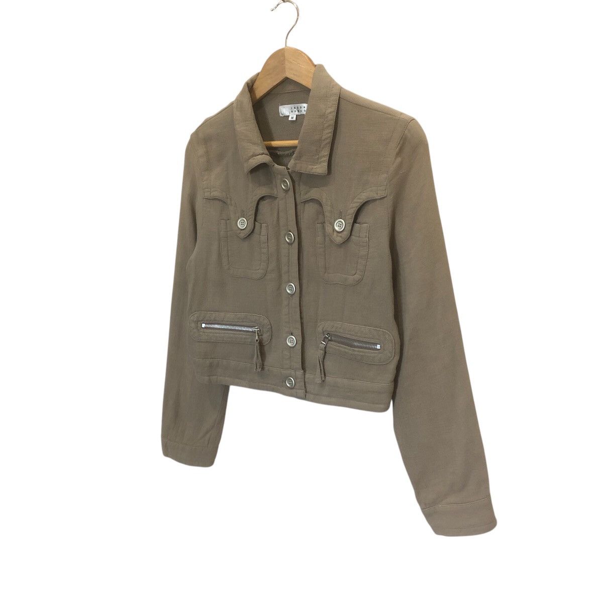 Japanese Brand Ikeda Nobuo Croptop Full Button Long Sleeve Jacket Size M / US 6-8 / IT 42-44 - 3 Thumbnail