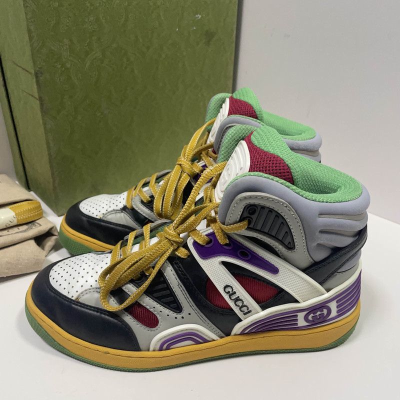 Gucci Gucci High-Top Basketball Sneakers in Black Red White 0079 Size US 6.5 / EU 39-40 - 1 Thumbnail