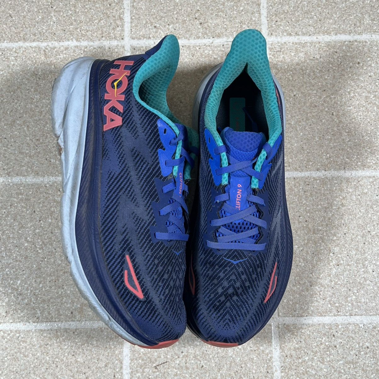 Hoka Hoka One One Clifton 9 Womens Size 9B Blue Pink Sneakers Size US 9 / IT 39 - 1 Thumbnail