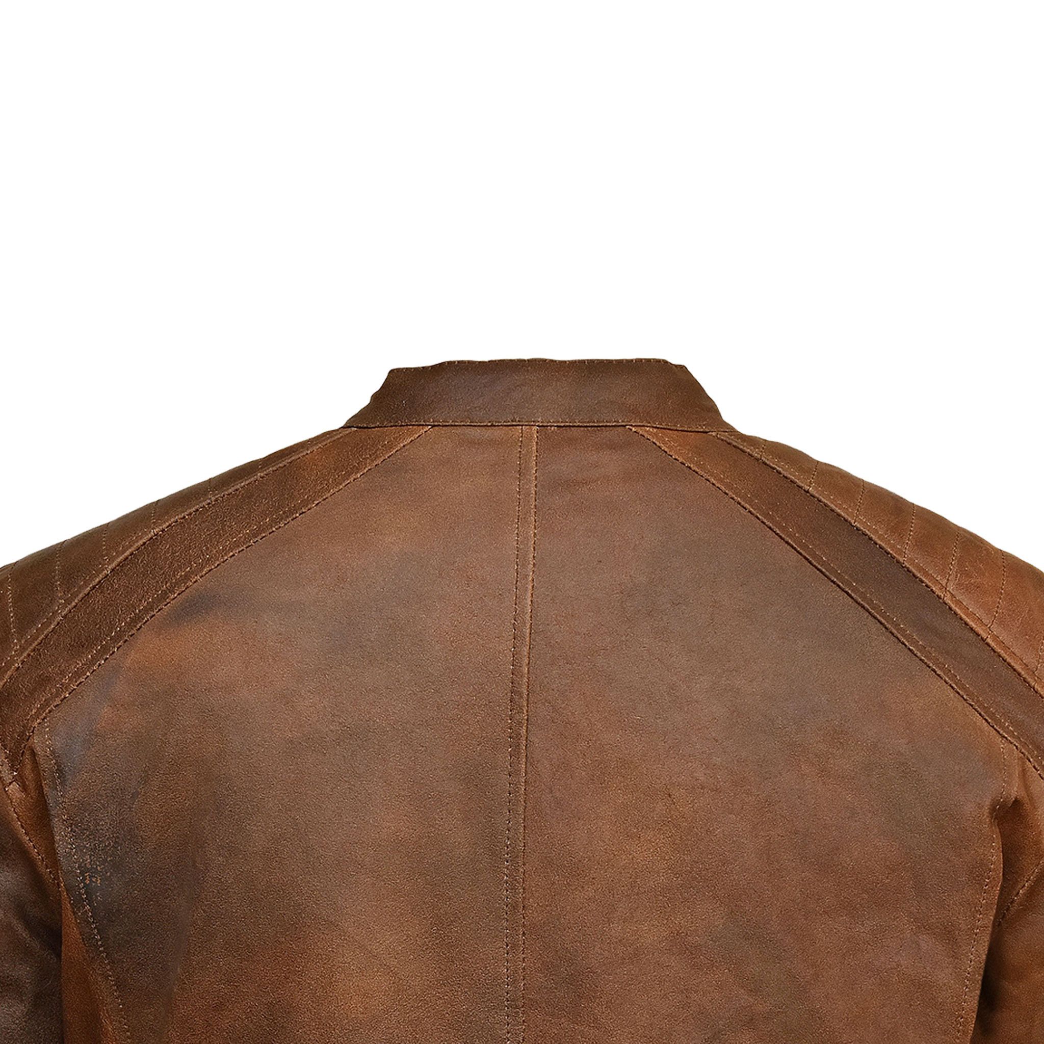 Other RIDERACT® Men's Leather Motorcycle Jacket Cafe Racer KRATOS Size US XS / EU 42 / 0 - 5 Thumbnail