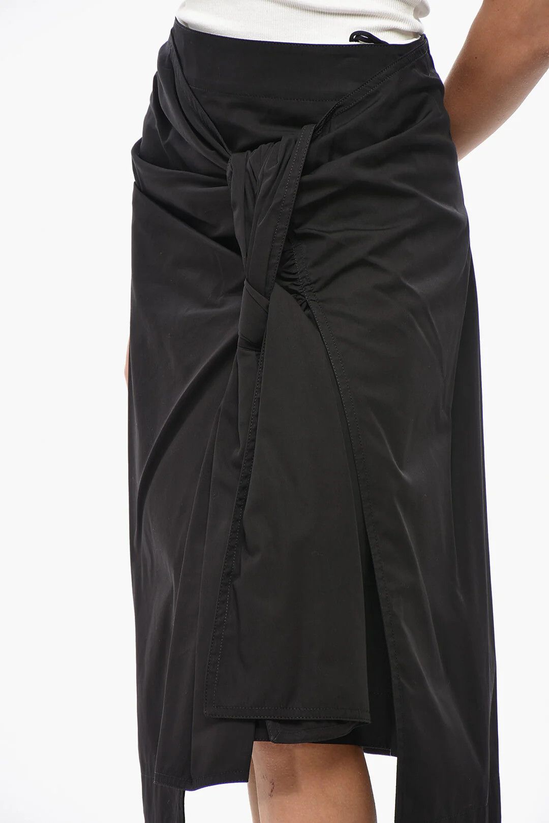 Bottega Veneta og1mm0426 Poplin Midi Skirt in Black Size 28" / US 6 / IT 42 - 3 Thumbnail