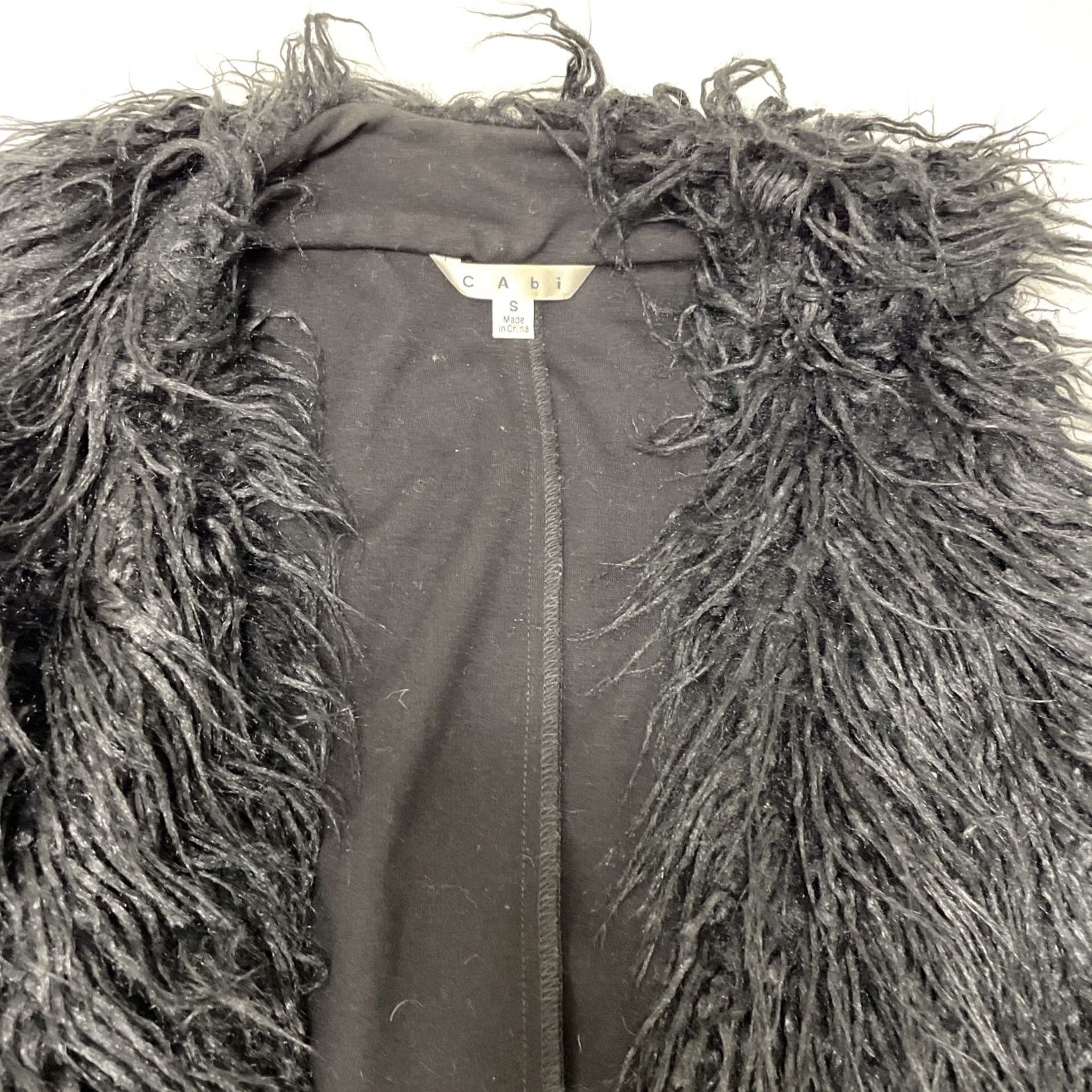 Vintage CAbi Vest Shirt Women Open Front Faux Fringe Fur Black S Infinite Small Size S / US 4 / IT 40 - 6 Thumbnail