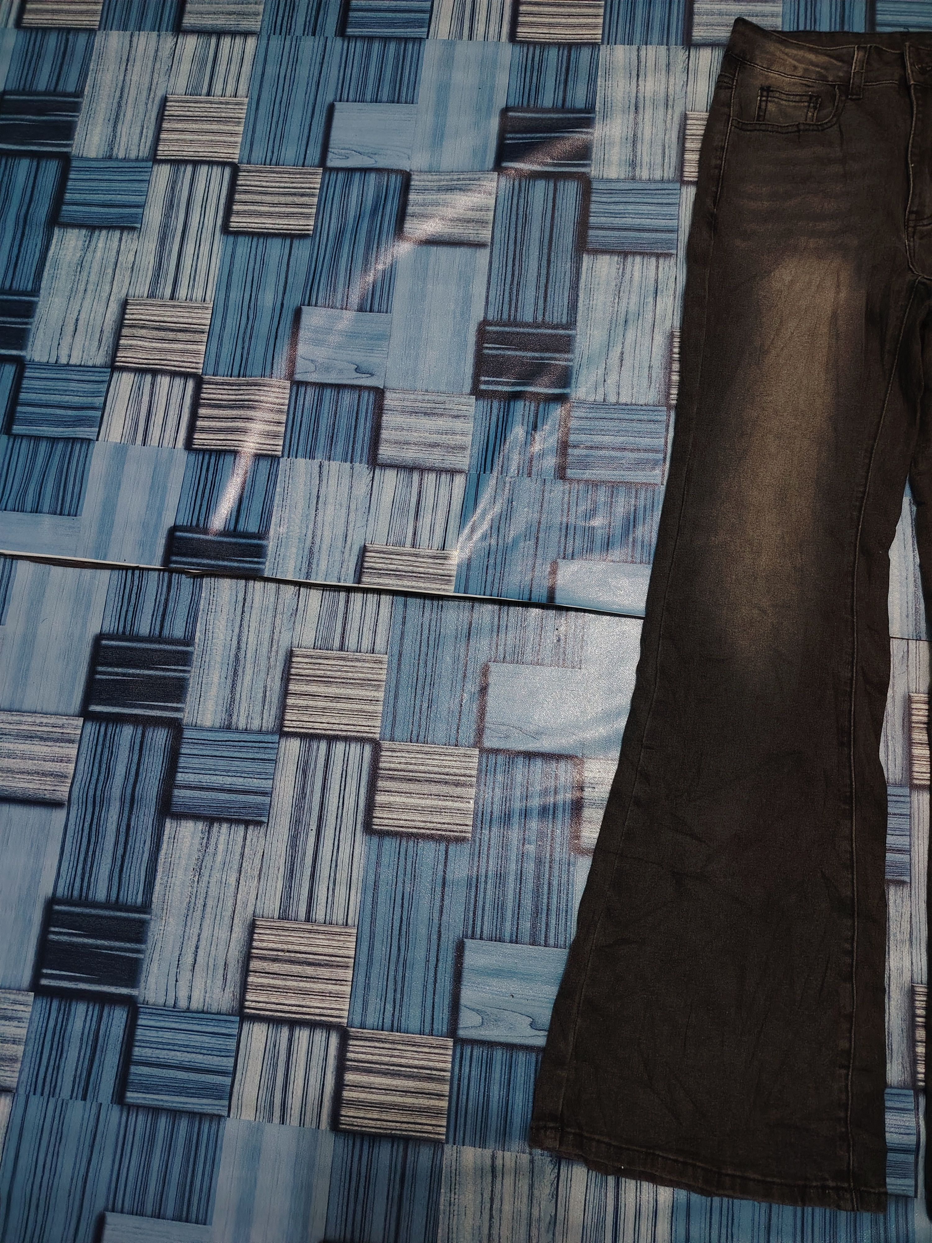 If Six Was Nine Japanese ROMWE Mega Flared Jeans Cross CH style Size US 26 / EU 42 - 6 Thumbnail