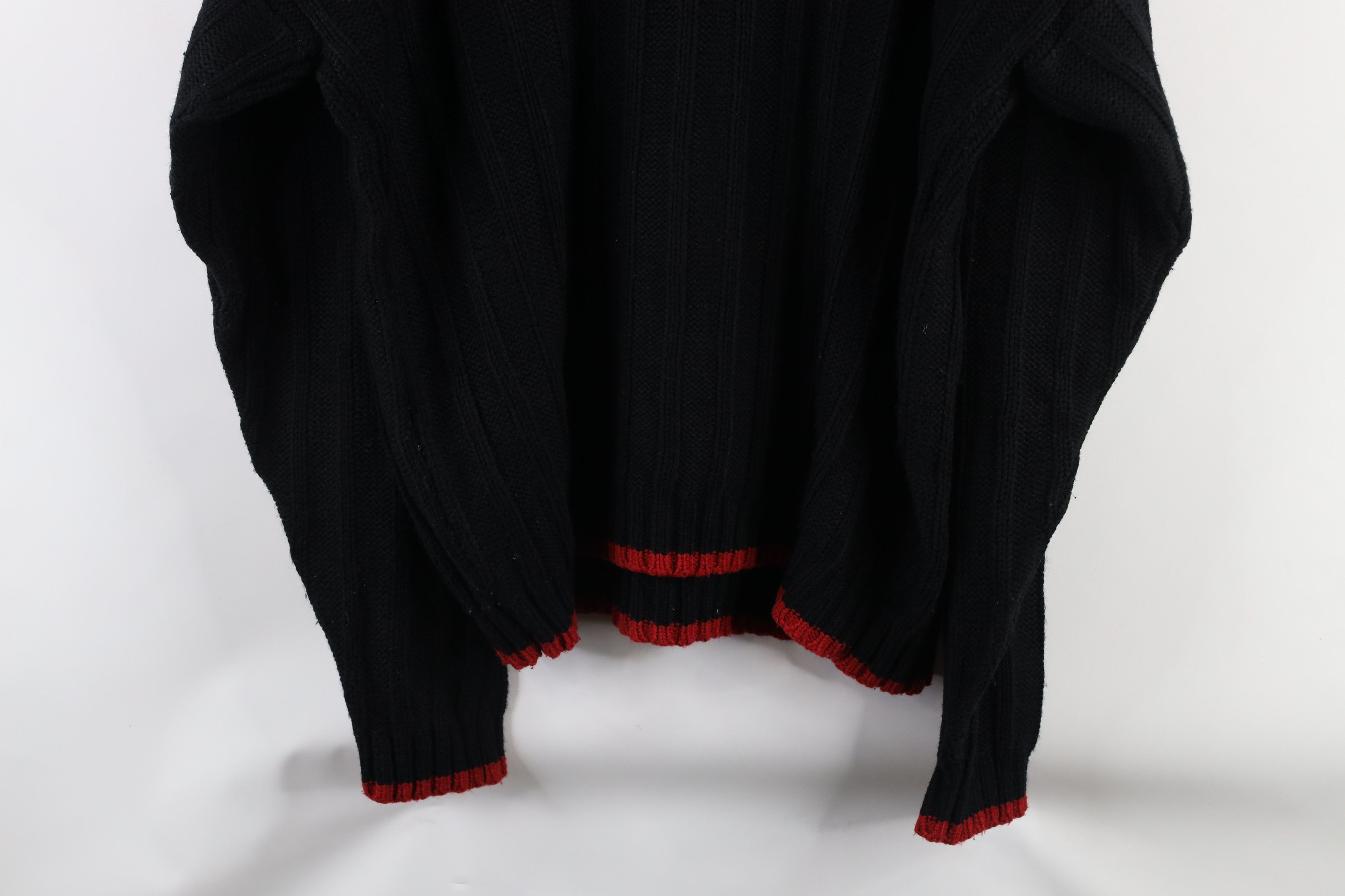 Vintage Vintage 90s Streetwear Ribbed Knit Crewneck Sweater Black Size US XL / EU 56 / 4 - 7 Thumbnail