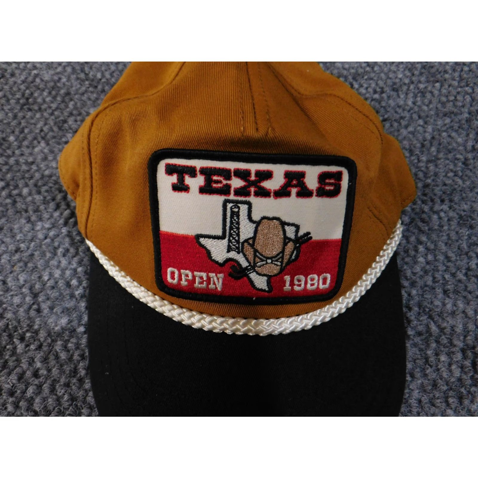 American Needle American Needle Baseball Hat Mens Adjustable Brown Black Texas Open 1980 Patch V Size ONE SIZE - 4 Thumbnail