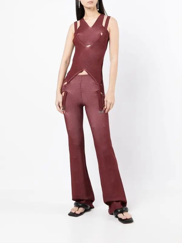 Dion Lee o1mle1224 Lock Slit Tank Oxblood in Red Size XXS / US 00 / IT 34 - 3 Thumbnail