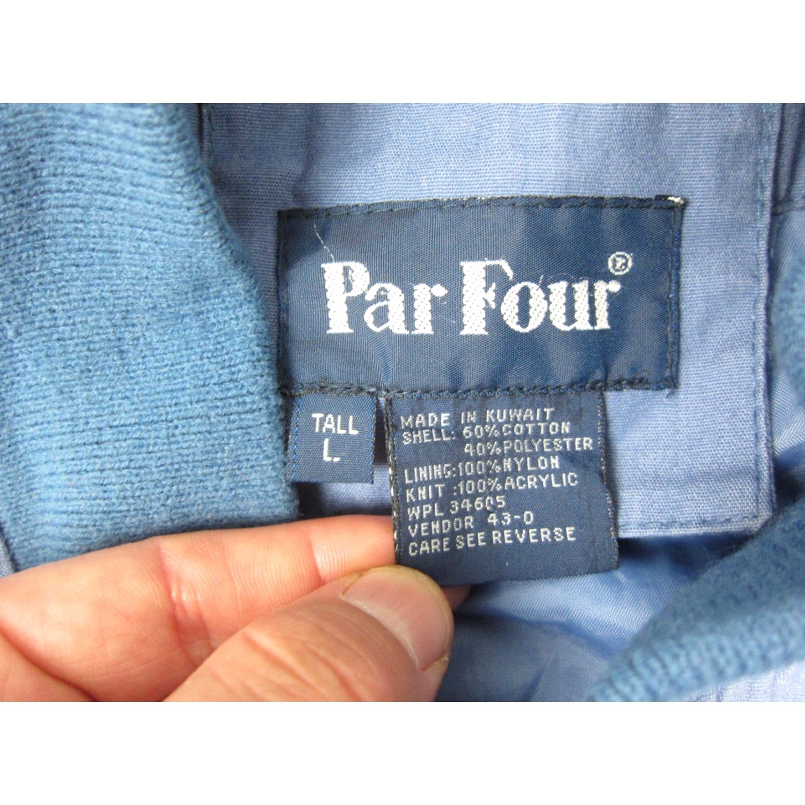 Vintage Vintage Par Four Bomber Jacket Mens LT Blue Full Zip 80s 90s Classic Big & Tall Regular Mens Size US L / EU 52-54 / 3 - 4 Thumbnail