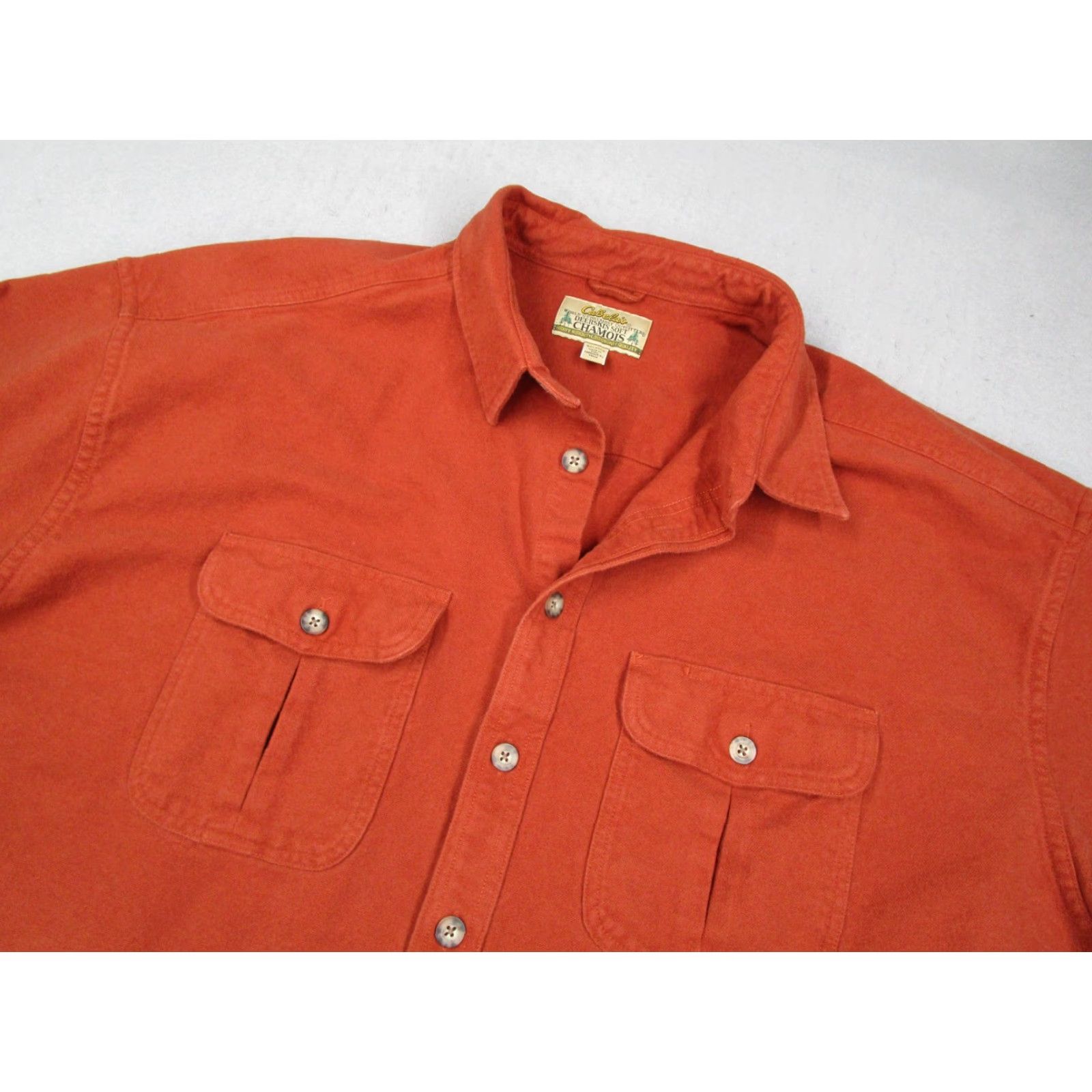 Vintage Cabela's Shirt Mens 3XLT Orange Deerskin Chamois Heavyweight Flannel Workwear Shirt Size US XXL / EU 58 / 5 - 2 Thumbnail