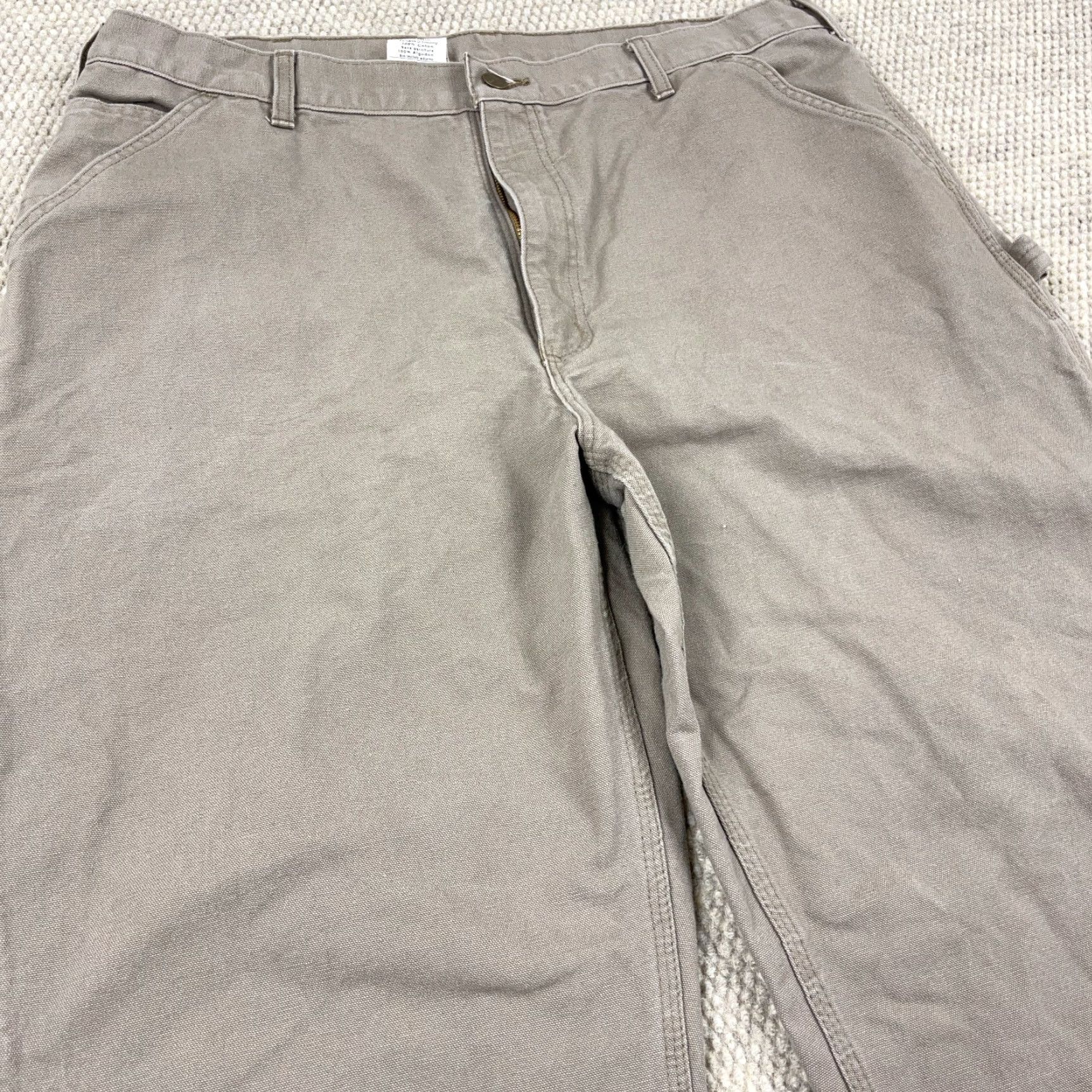 Carhartt Carhartt Pants Men 40x304 Tan Carpenter Canvas Jeans Work Wear Baggy B11 DES Size US 40 / EU 56 - 4 Thumbnail