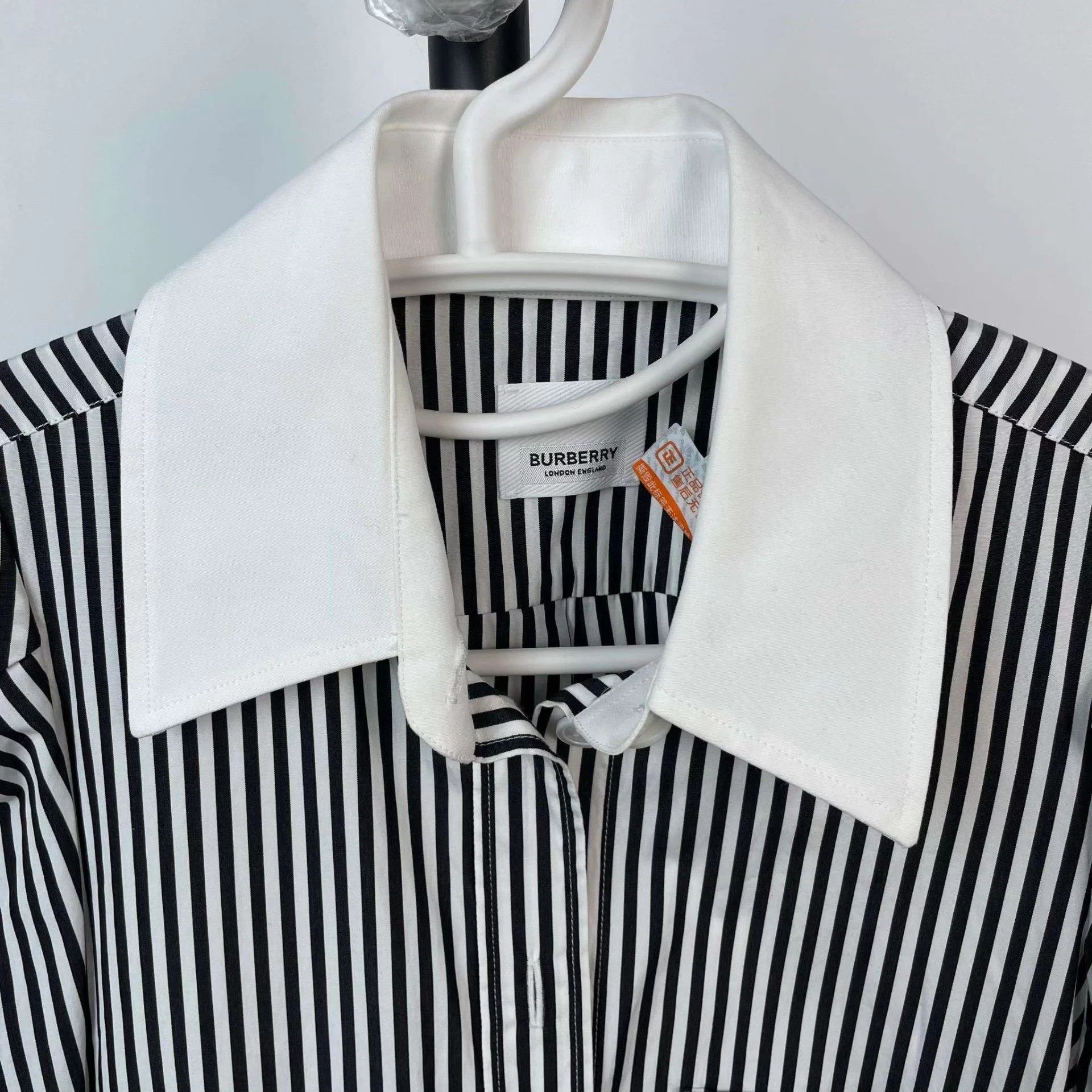 Burberry Burberry cotton long shirt 170 black white stripe Size XL / US 12-14 / IT 48-50 - 7 Thumbnail