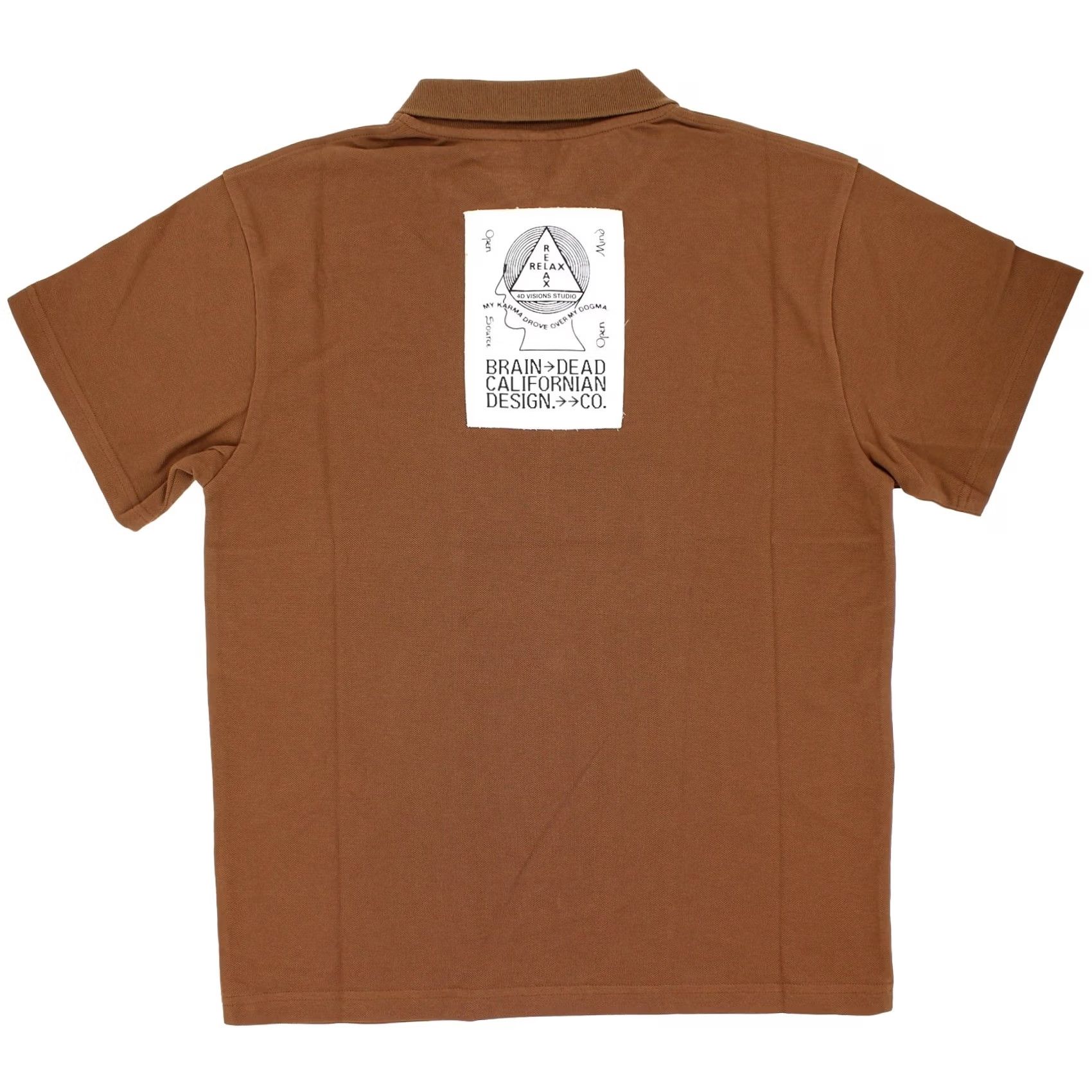Brain Dead Brain Dead Dogma Half Zip Polo Shirt Brown S Mens Polo Short Sleeve Shirt 100% Cotton Embroidered Logo Zipper Size US S / EU 44-46 / 1 - 2 Thumbnail