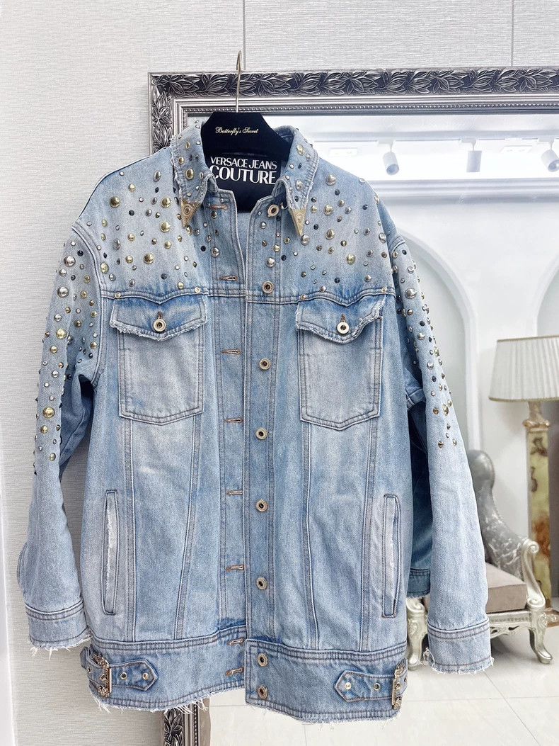 Versace Versace Heavy studded denim jacket Size M / US 6-8 / IT 42-44 - 7 Thumbnail