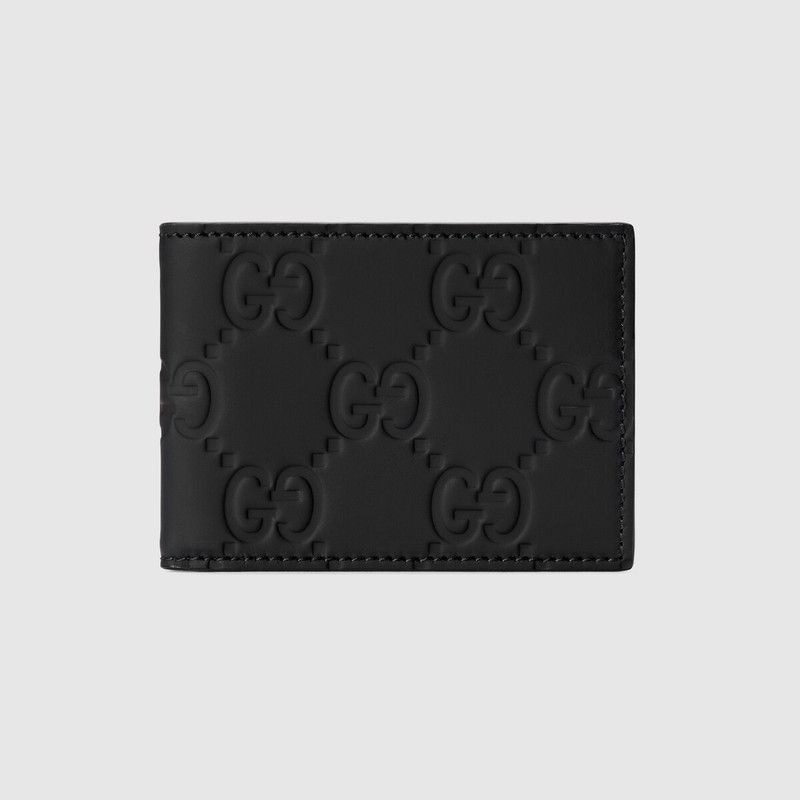 Gucci oc11z1225 Size: OS / GG Rubber Effect Bi Fold Wallet Black Size ONE SIZE - 1 Thumbnail