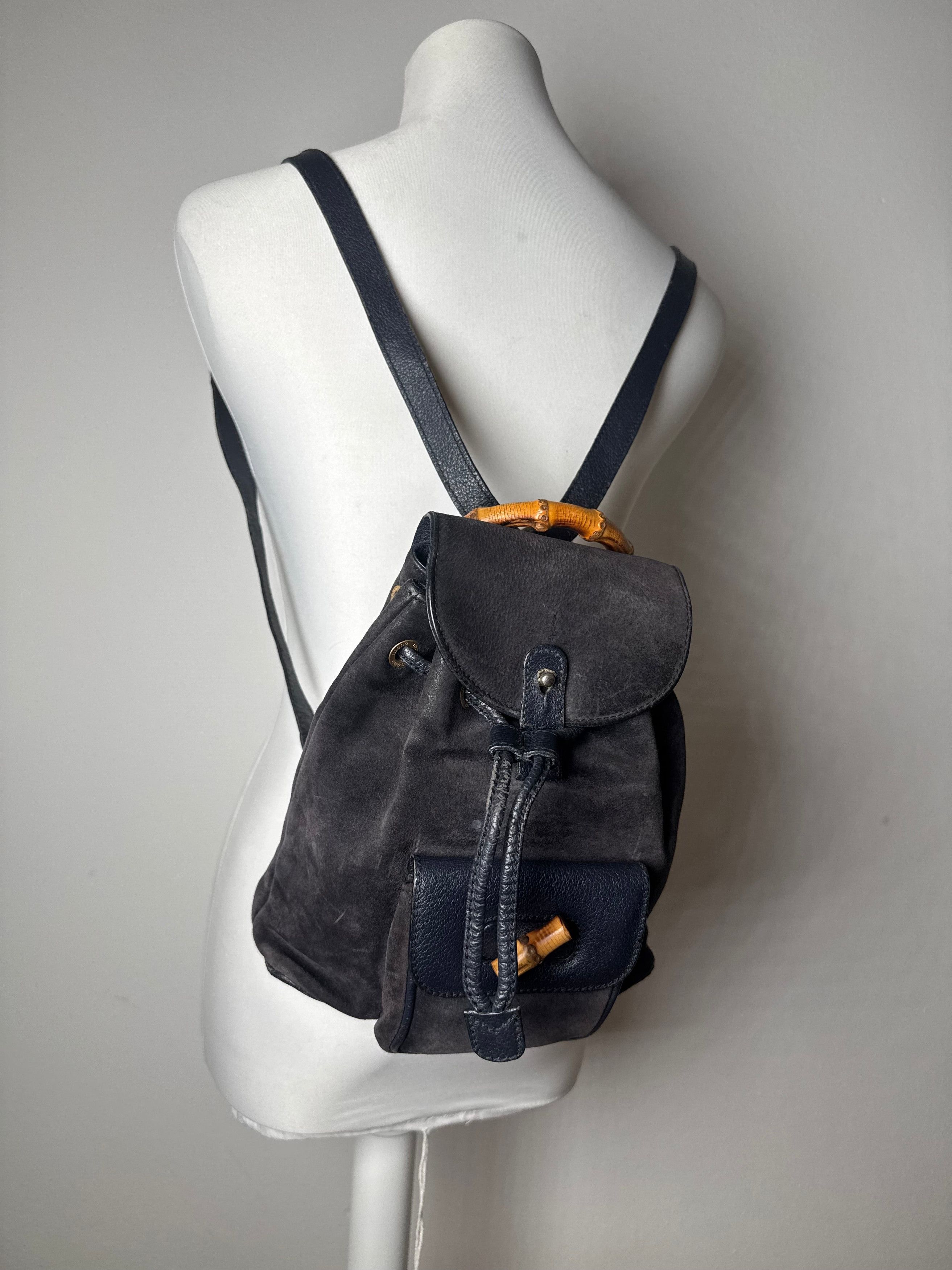 Gucci Vintage Leather Backpack Black Size ONE SIZE - 1 Thumbnail
