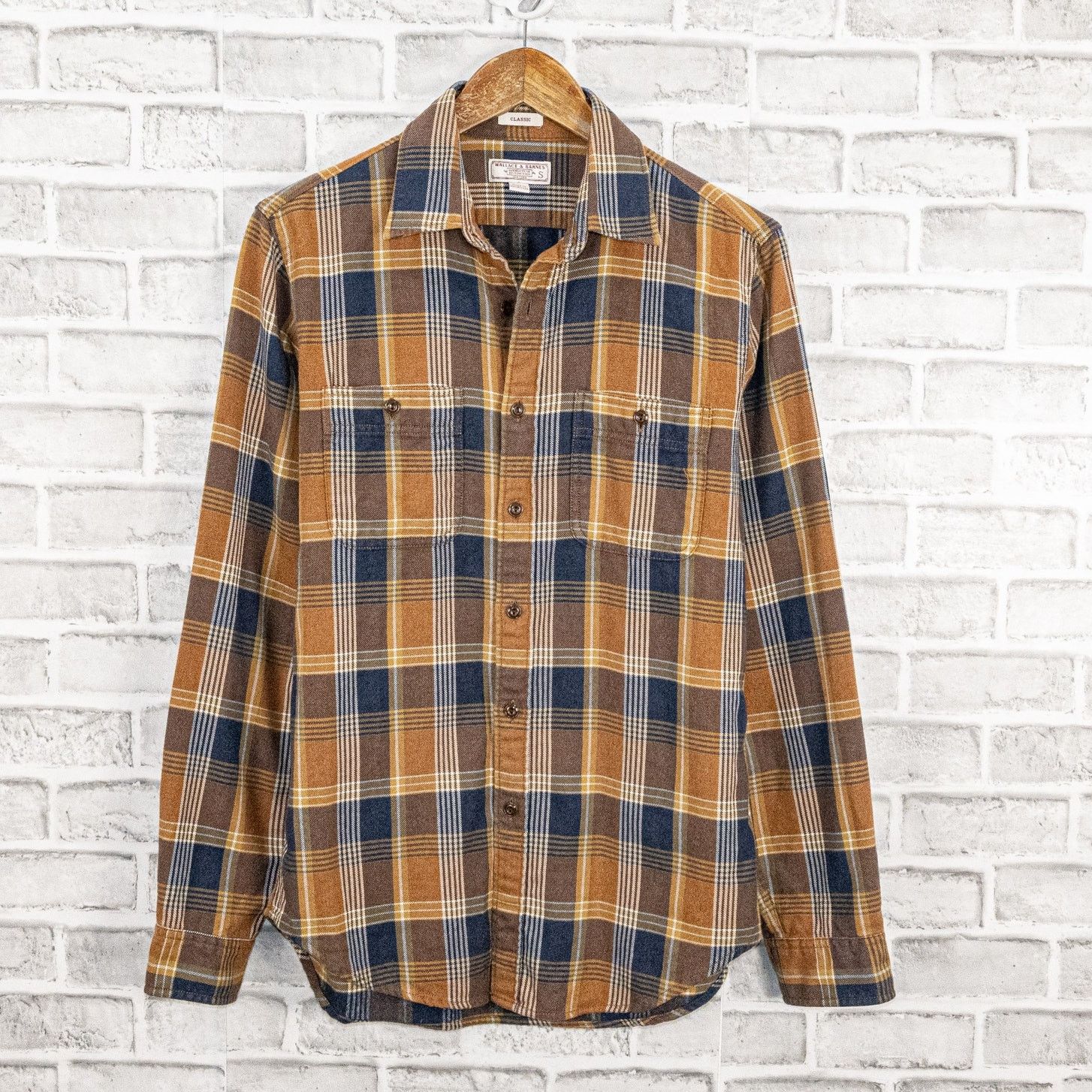 Wallace & Barnes Wallace & Barnes Button up Flannel Shirt in Brown Plaid Size US S / EU 44-46 / 1 - 1 Thumbnail