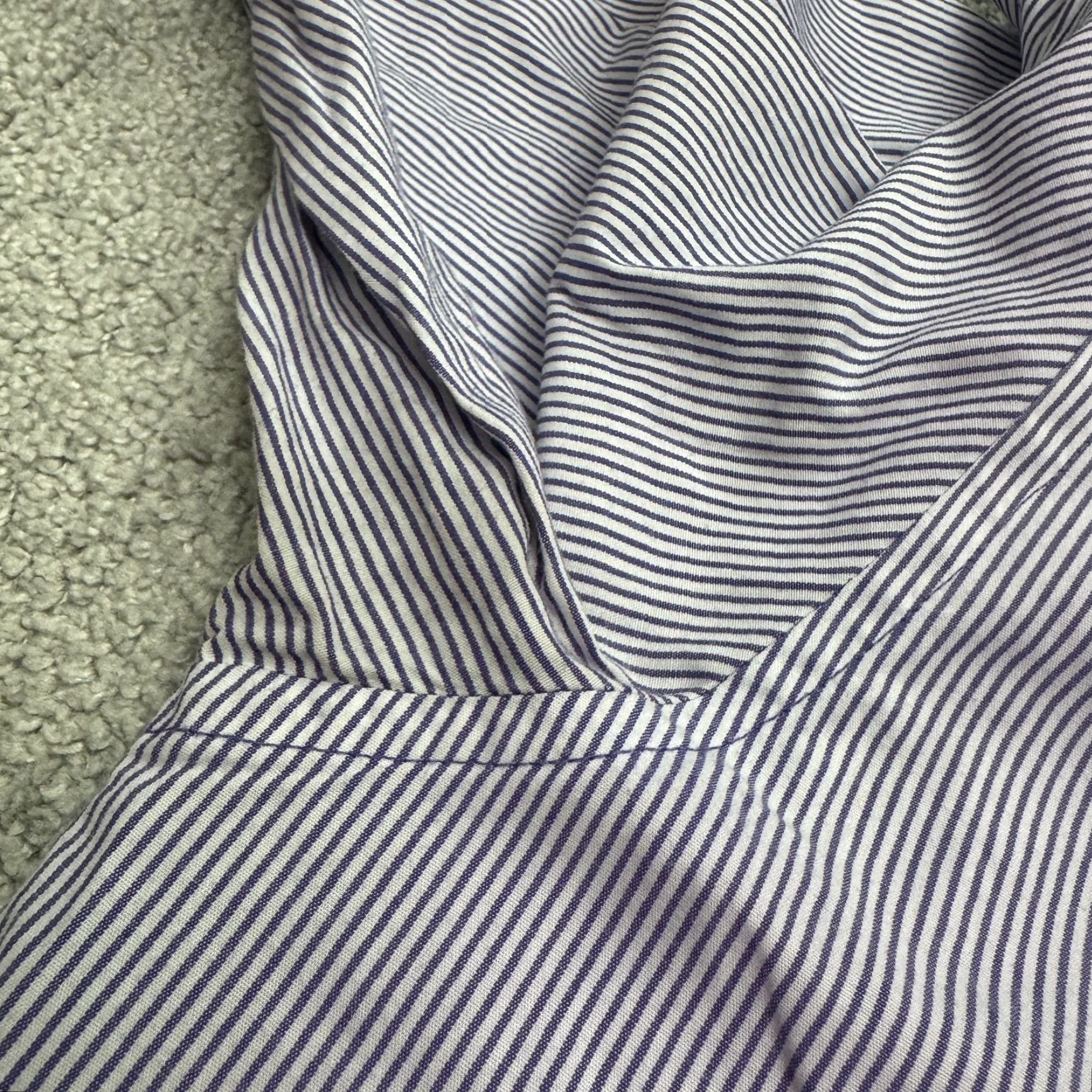 Vintage Martin Gordon Contemporary Fit Shirt Mens Large Purple Pinstriped Cotton-Poly Button-Up Long Sleeve 44in Chest Classic Preppy Mens Size US L / EU 52-54 / 3 - 6 Thumbnail