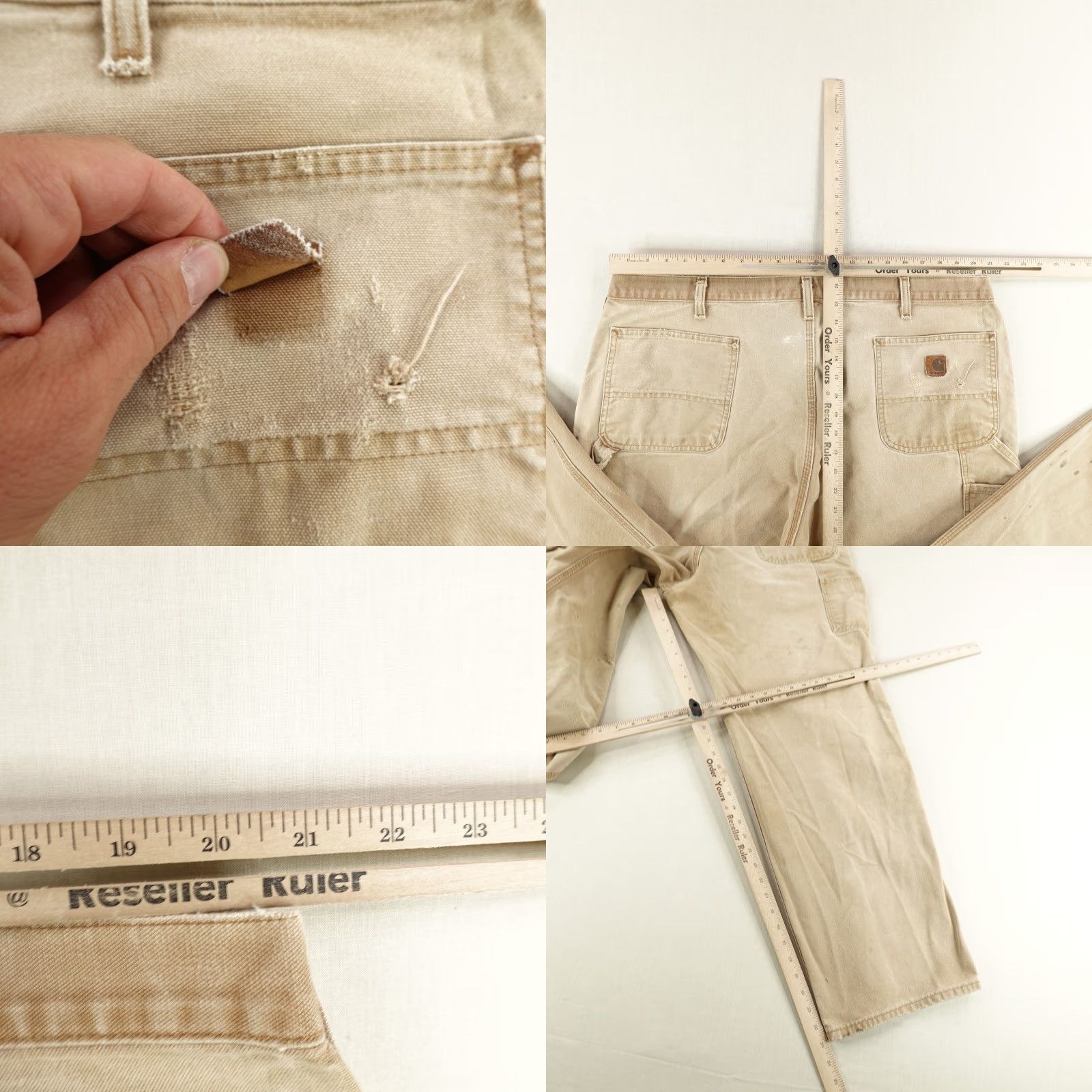 Carhartt Carhartt Pants Men's 42x34 Brown Cotton Workwear Dungaree Fit Carpenter Distressed Canvas Size US 42 / EU 58 - 8 Thumbnail