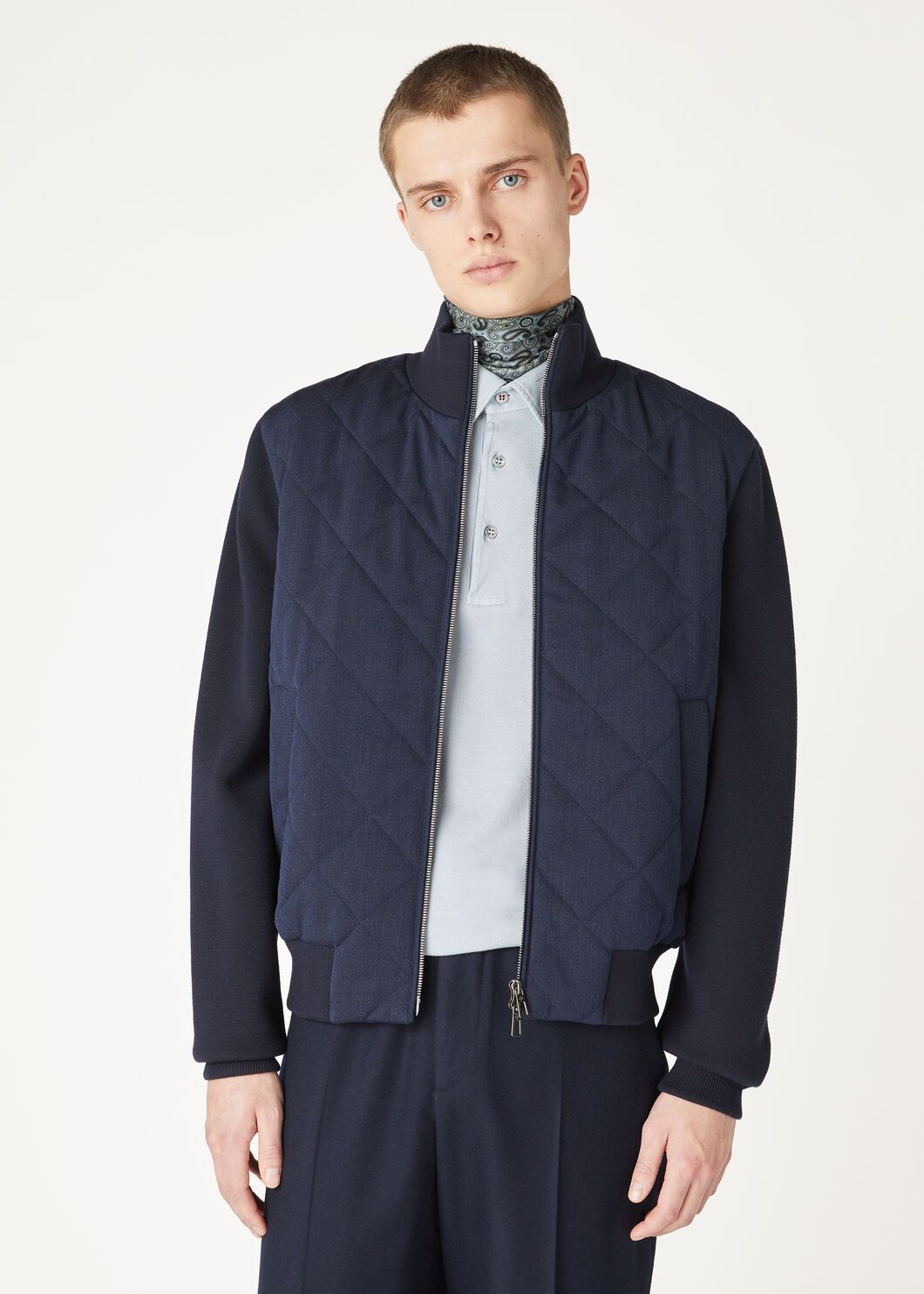 Loro Piana o1w1db10725 FAO7372 Meleto Bomber Jacket in Navy Blue Size US XL / EU 56 / 4 - 4 Thumbnail