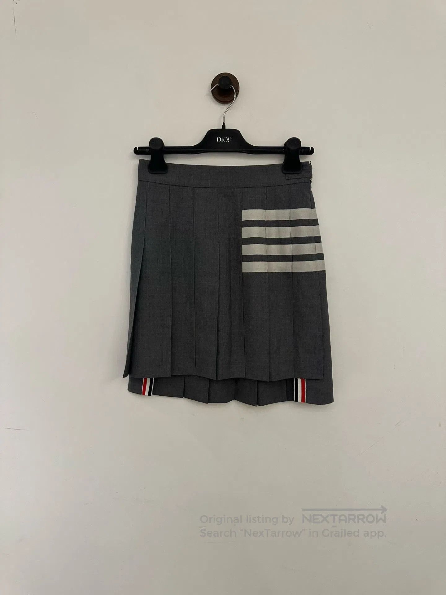 Thom Browne Thom Browne Grey Pleated Skirt| Size 35" - 1 Thumbnail