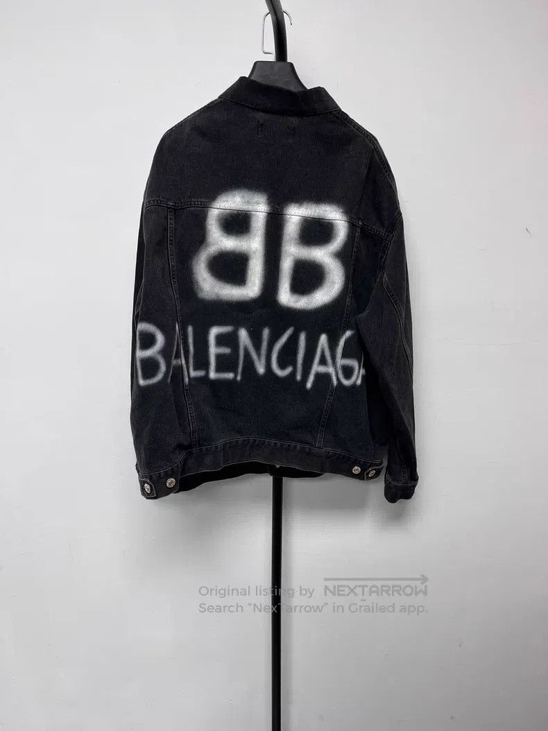 Balenciaga BALENCIAGA BB Spray Paint Denim Jacket | Grailed