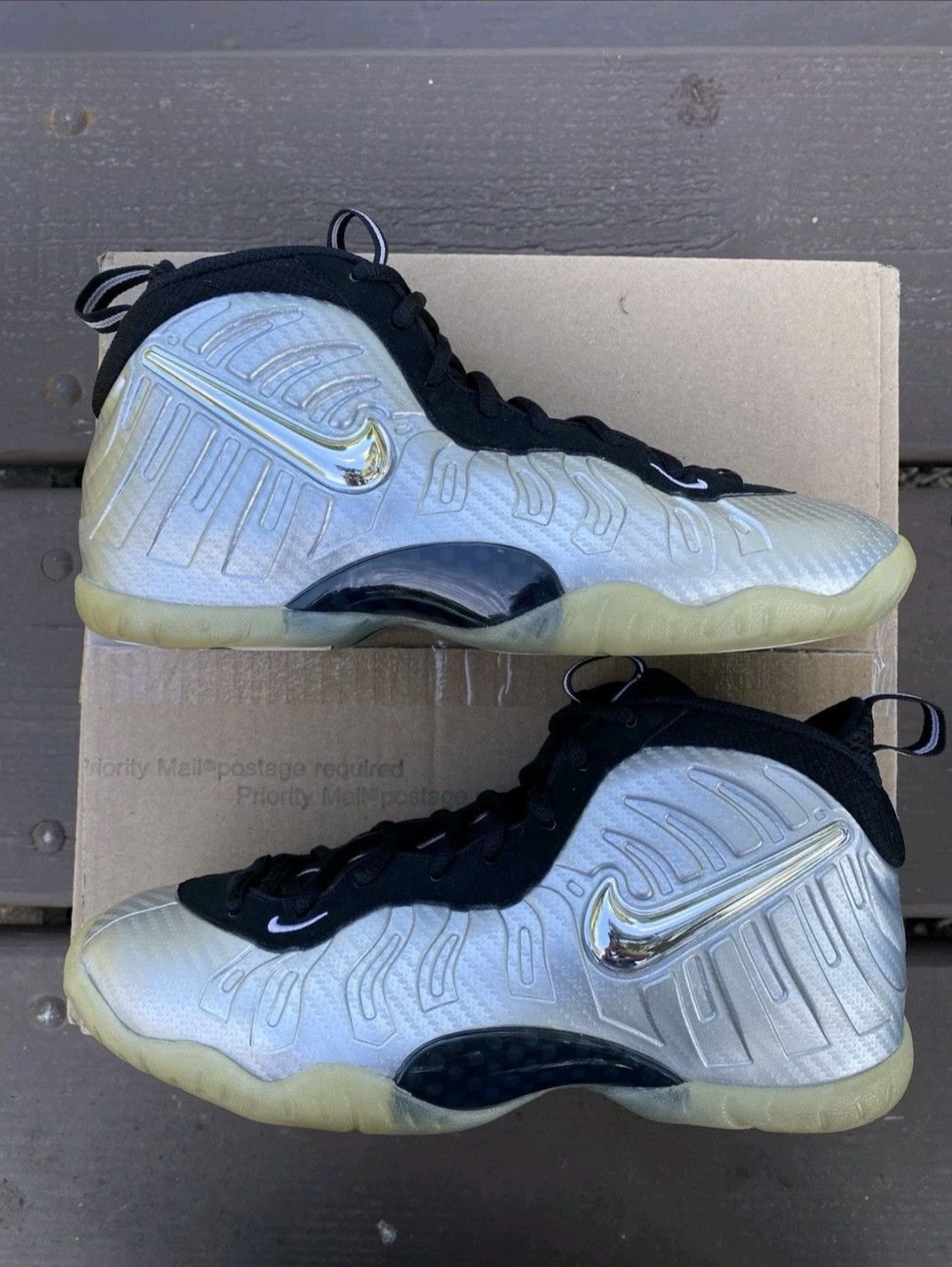 Nike Nike Little Posite Foamposite Pro GS Silver Surfer Size US 7 / EU 40 - 4 Thumbnail
