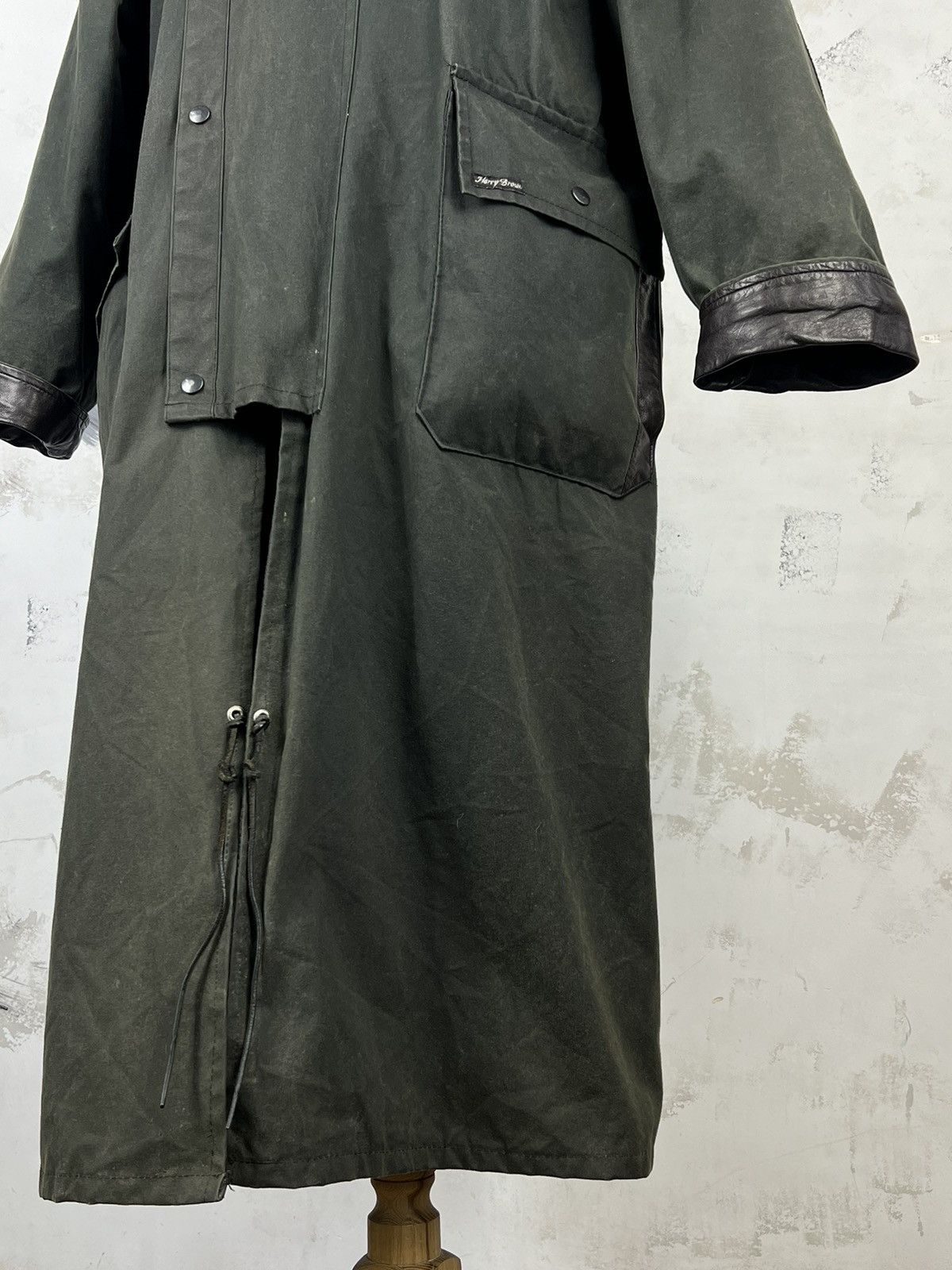 Vintage Waxed Oilskin Long Coat Outdoor Country Bushman Duster L-XL Size US L / EU 52-54 / 3 - 4 Thumbnail