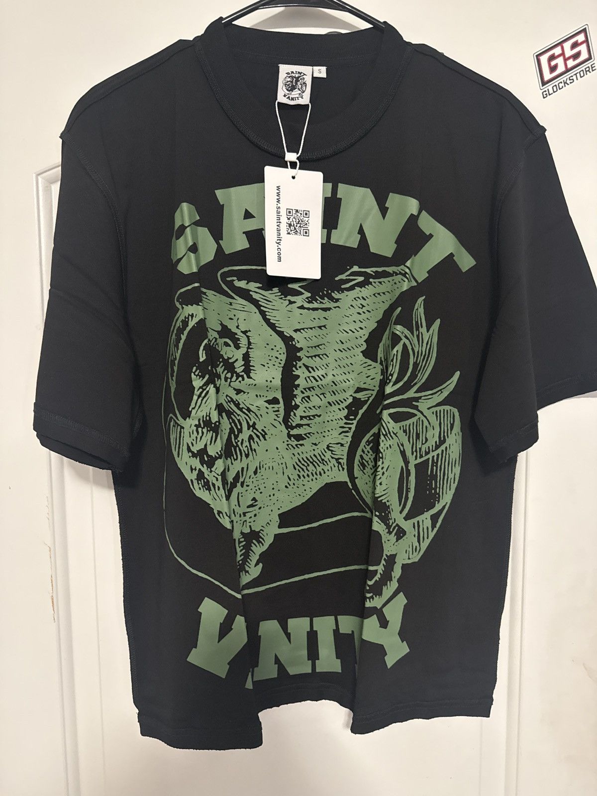 Saint Vanity Saint Vanity T-shirt Green Black Logo Size US S / EU 44-46 / 1 - 1 Thumbnail