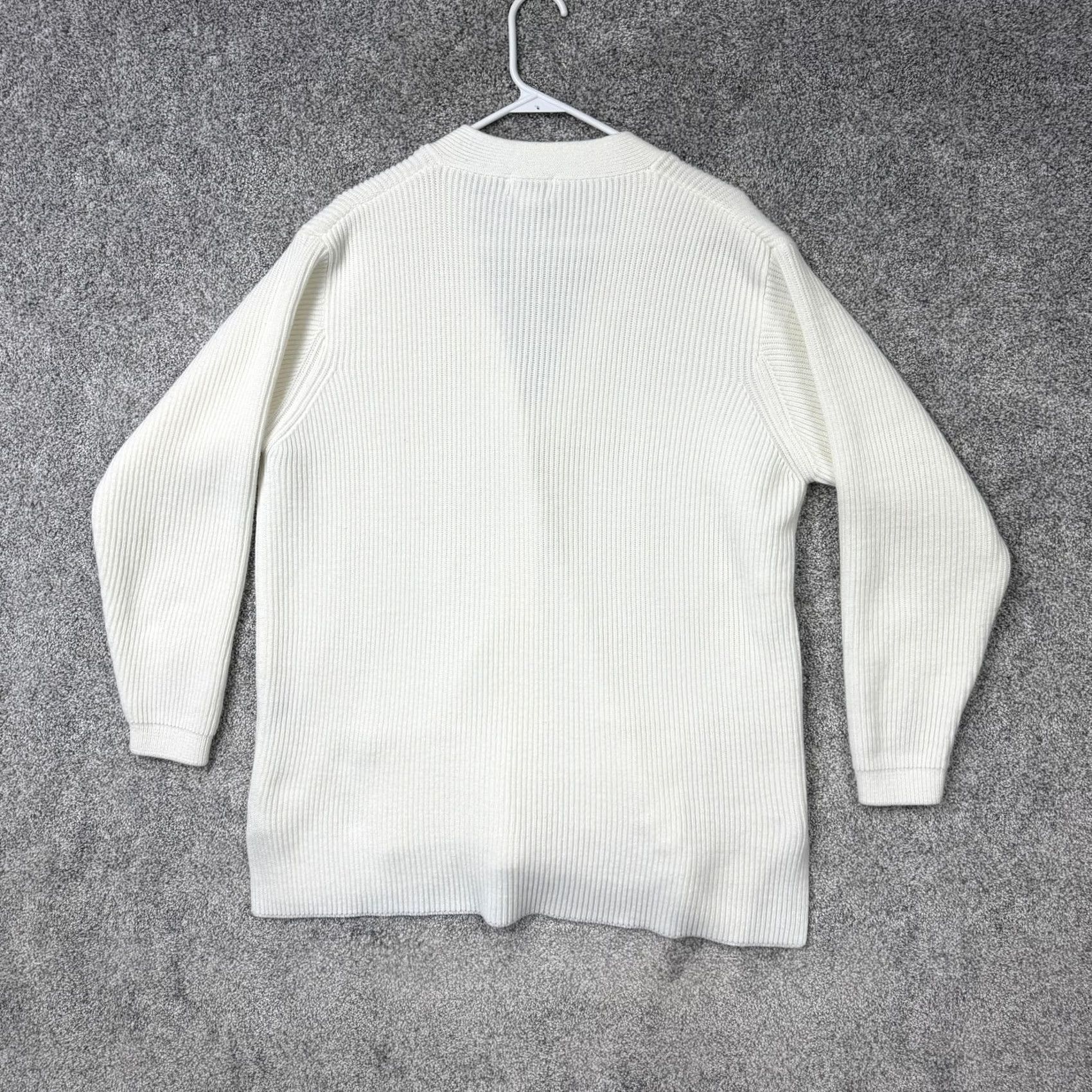 Vintage Liz Baker Essentials Cardigan XL White Knit Long Sleeve V-Neck Pockets Solid Cozy Preppy Classic Winter Women Sweater Size XL / US 12-14 / IT 48-50 - 6 Thumbnail