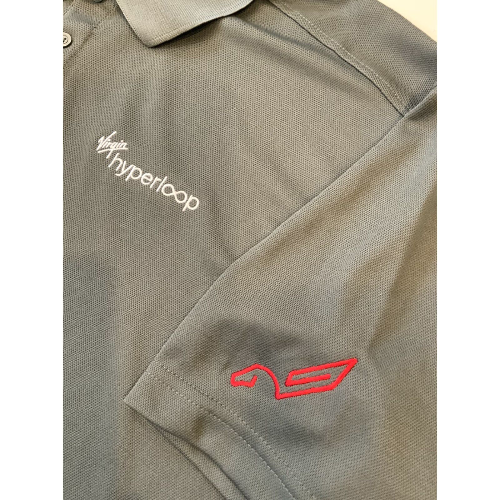 Vintage VIRGIN HYPERLOOP TRANSPORTATION TECHNOLOGY TRAIN EMPLOYEE POLO SHIRT Gray L Men Regular Size Polo Size US L / EU 52-54 / 3 - 2 Thumbnail