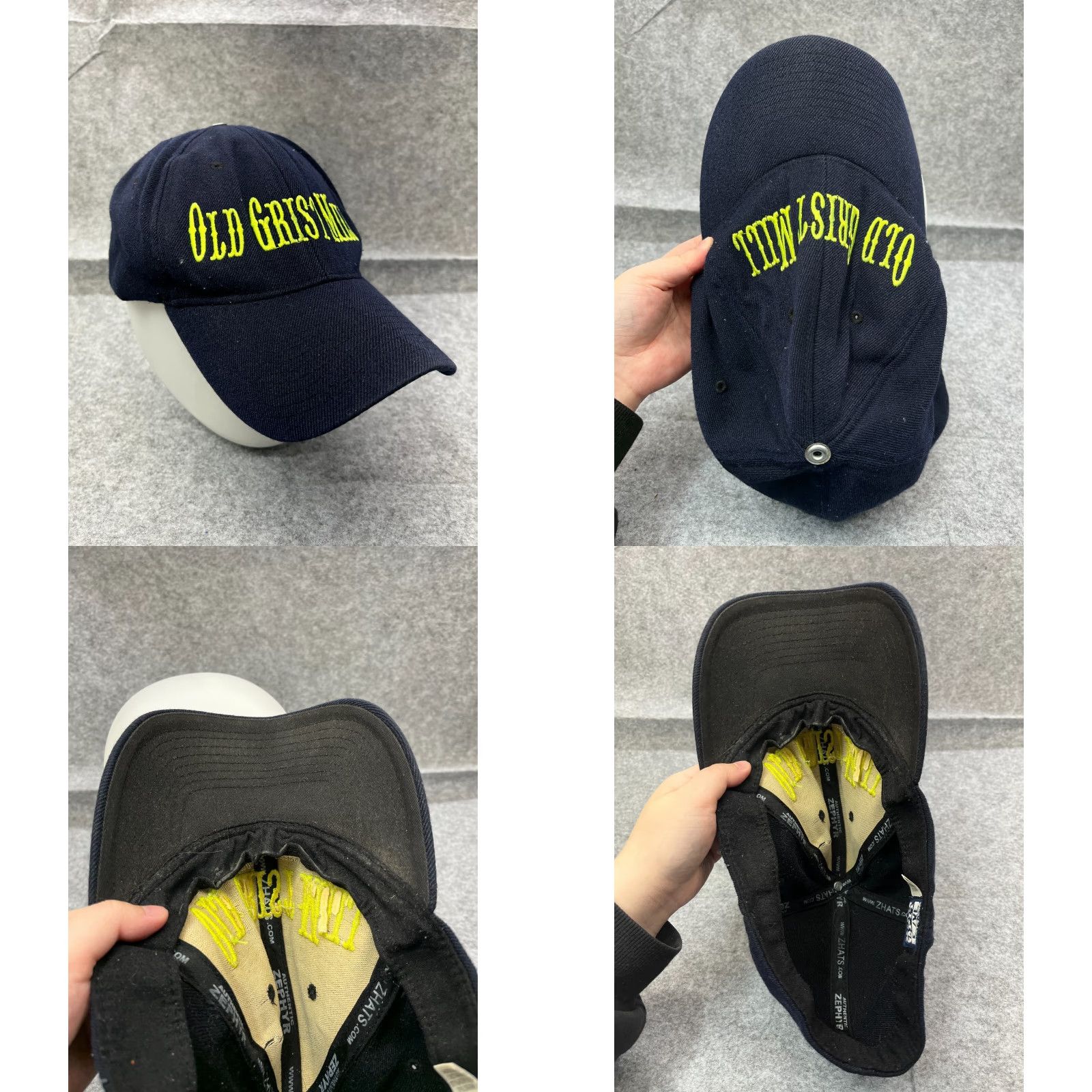 Zephyr VINTAGE Zephyr Hat Cap Baseball Adult XL Blue Knit Lightweight Stretch Bread Bakery Theme Mens Size ONE SIZE - 8 Thumbnail