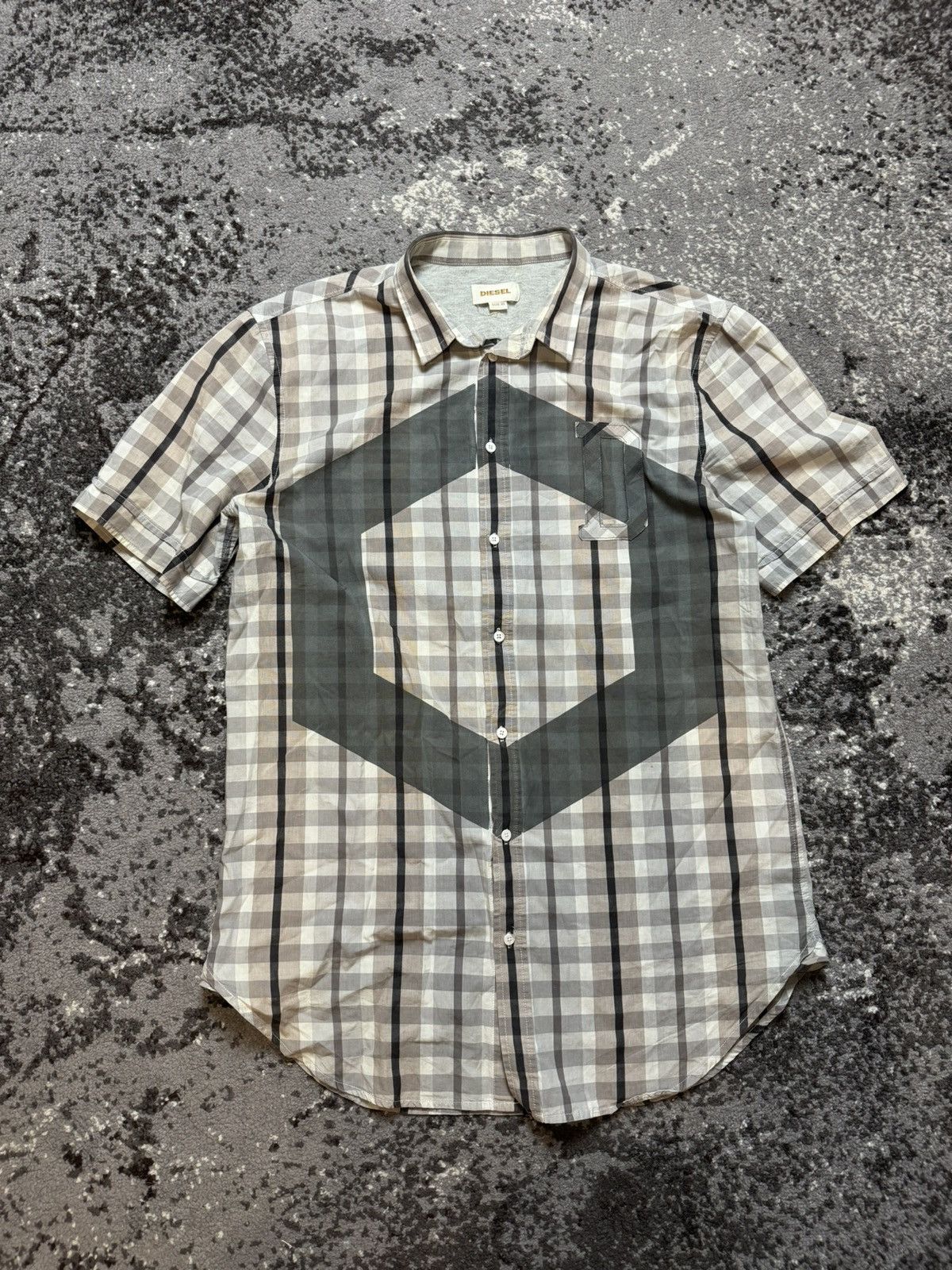 Diesel × Vintage Vintage Y2K Diesel Square Print Shirt Size US XL / EU 56 / 4 - 1 Thumbnail