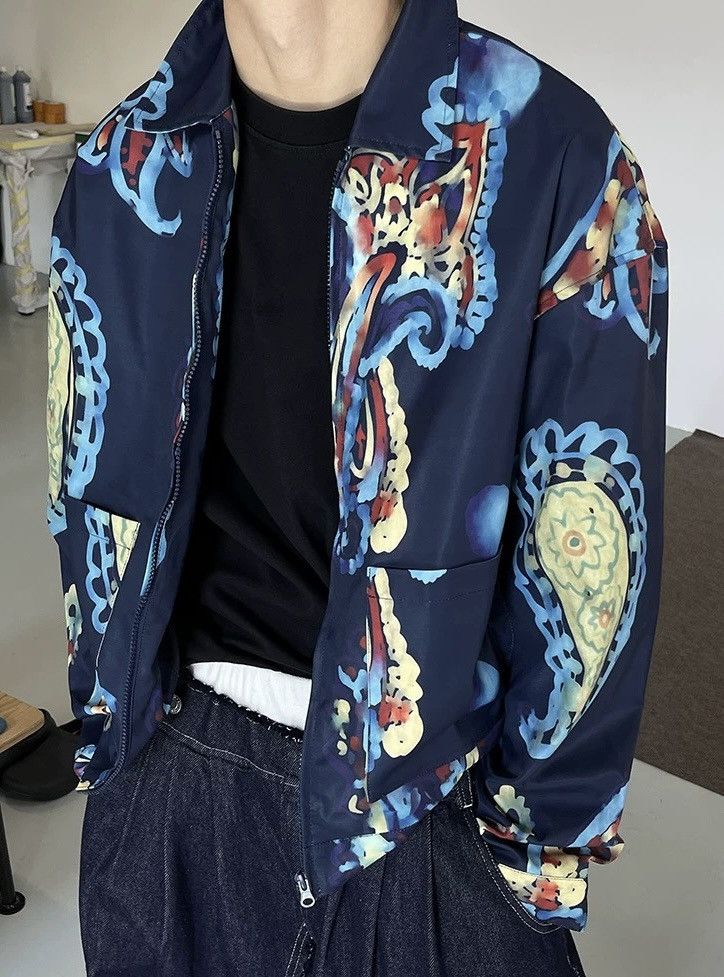 Japanese Brand × Vintage Avant garde retro paisley graffiti paint art jacket Size US XL / EU 56 / 4 - 3 Thumbnail