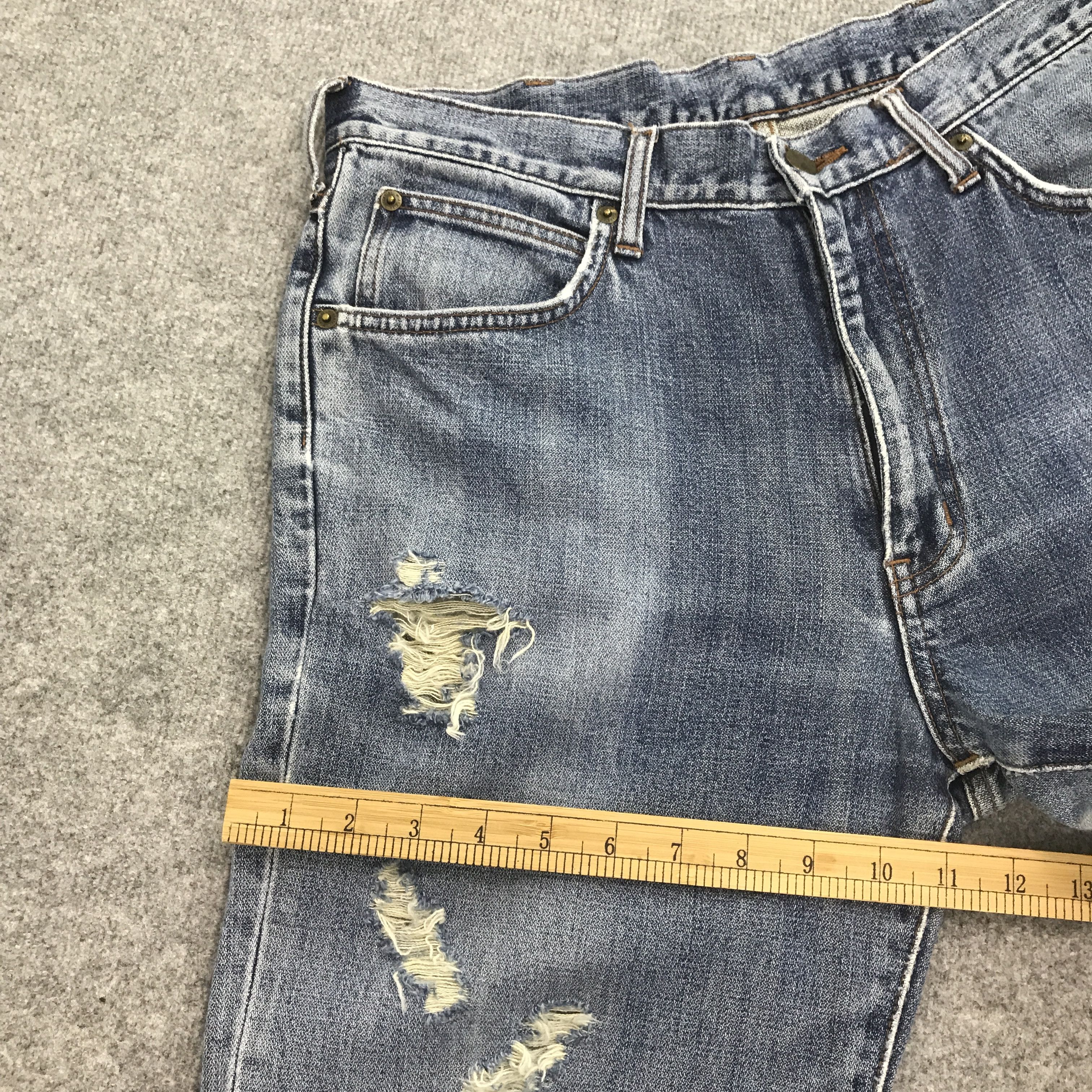 Japanese Brand Flare wrangler Bootcut distressed denim jeans pants Size US 31 - 9 Thumbnail