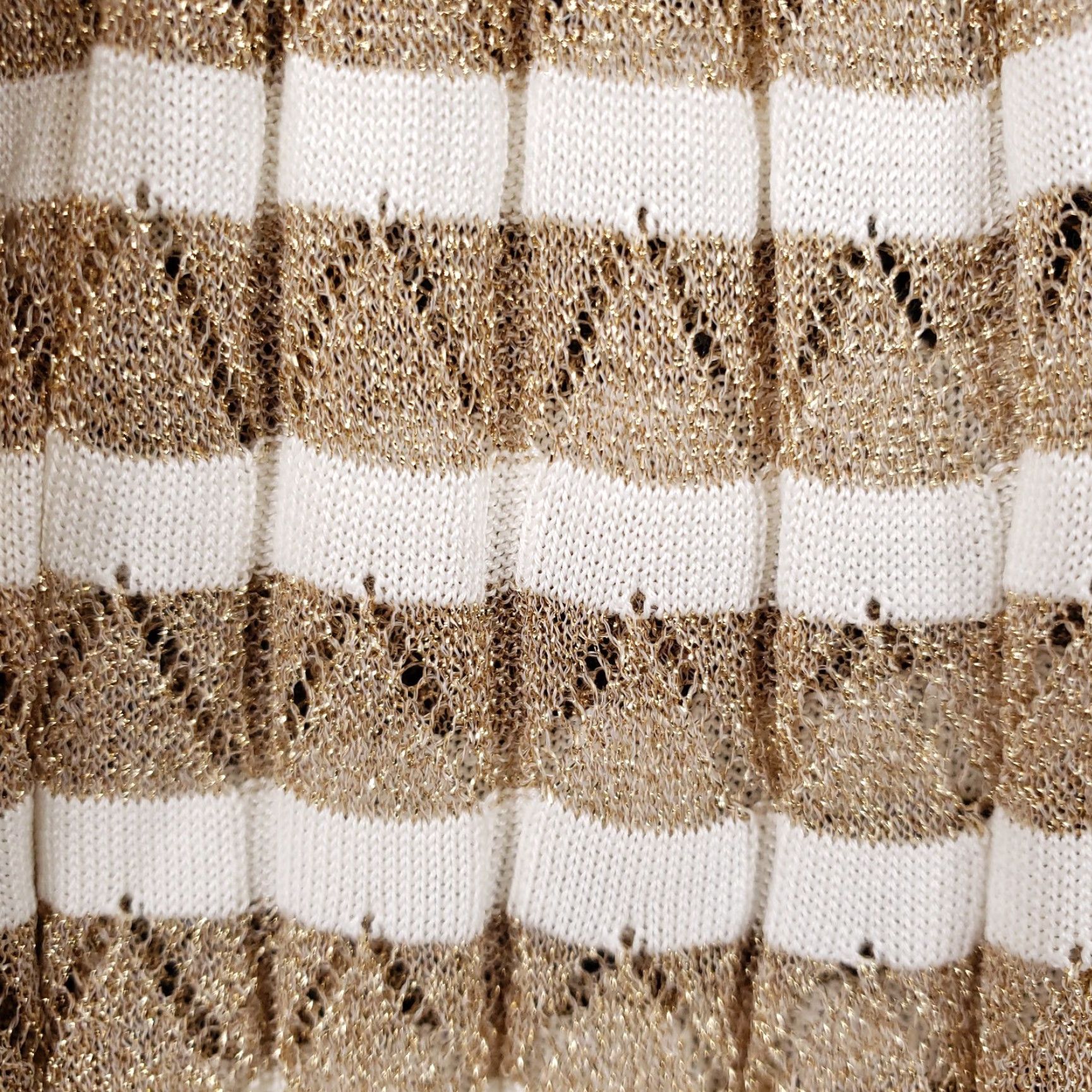 Vintage Sweaterworks Cardigan Sweater Womens L Brown Silk Metallic Striped Open-Knit Ribbed Casual Clothing Styling Ladies Size L / US 10 / IT 46 - 4 Thumbnail