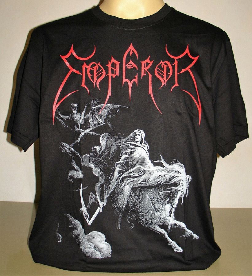 Band Tees × Gildan × Vintage Emperor Rider Pentagram Black Metal Band T ...