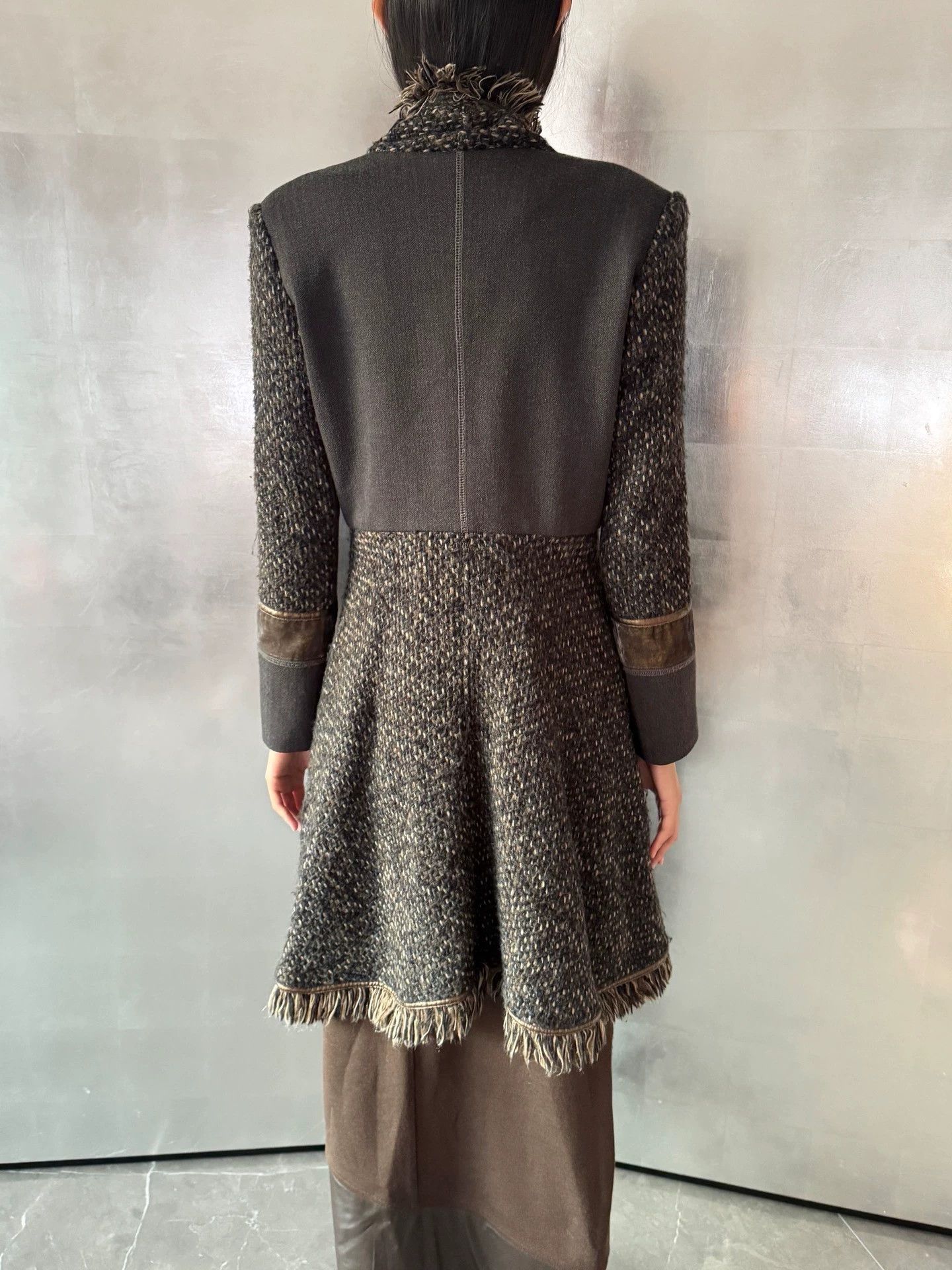 Vintage French Vintage Knit Wool Blend Multi-Panel Strap Jacket Size M / US 6-8 / IT 42-44 - 7 Thumbnail