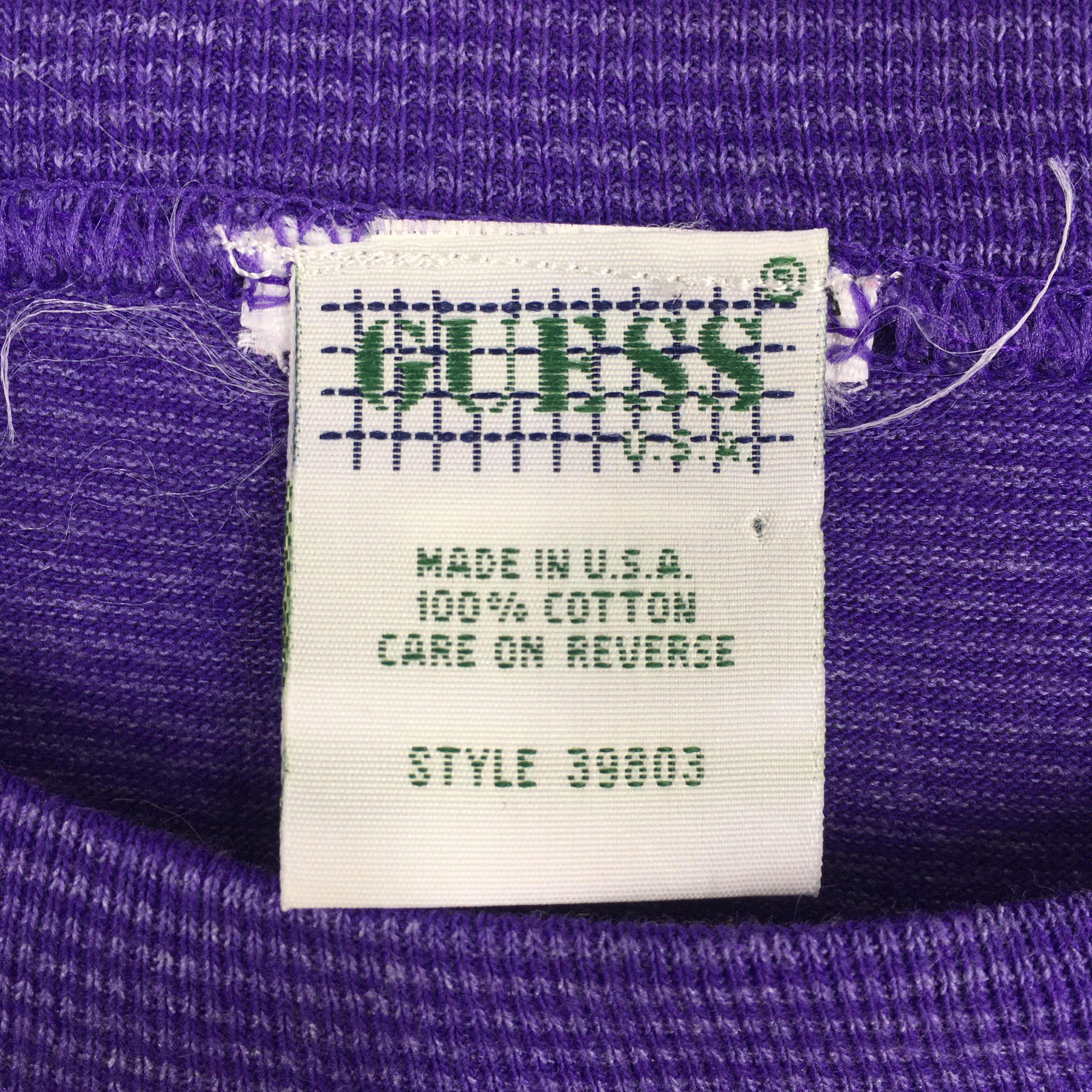 Guess Vintage 90s Guess Jeans Usa Striped Purple T shirt Medium Size US M / EU 48-50 / 2 - 5 Thumbnail