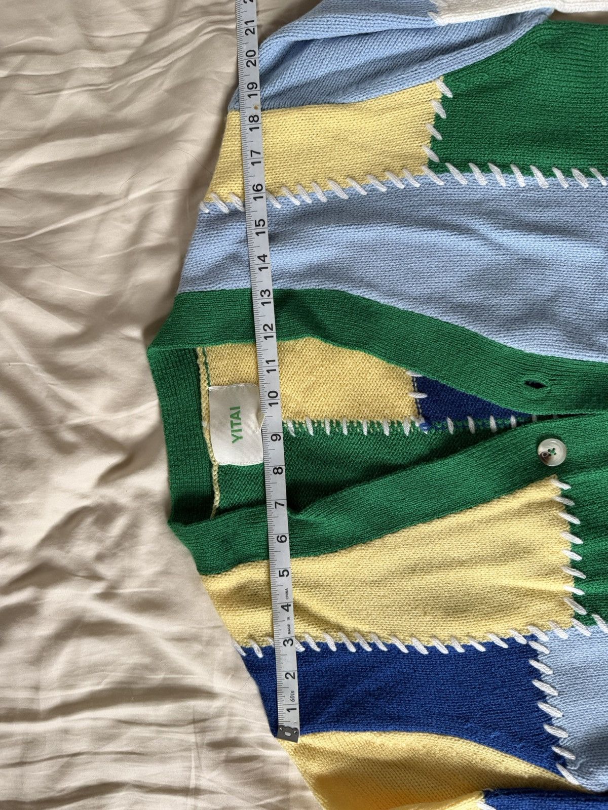 YITAI Yitai Patchwork Cardigan Blue Green Colorblock Size US M / EU 48-50 / 2 - 4 Thumbnail