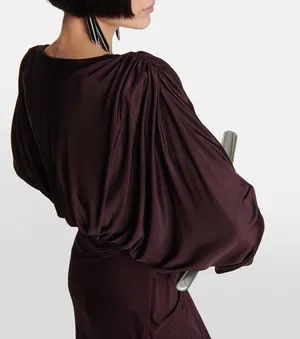 Saint Laurent Paris o1bcso1str1124 Gown in Coffee Size S / US 4 / IT 40 - 3 Thumbnail