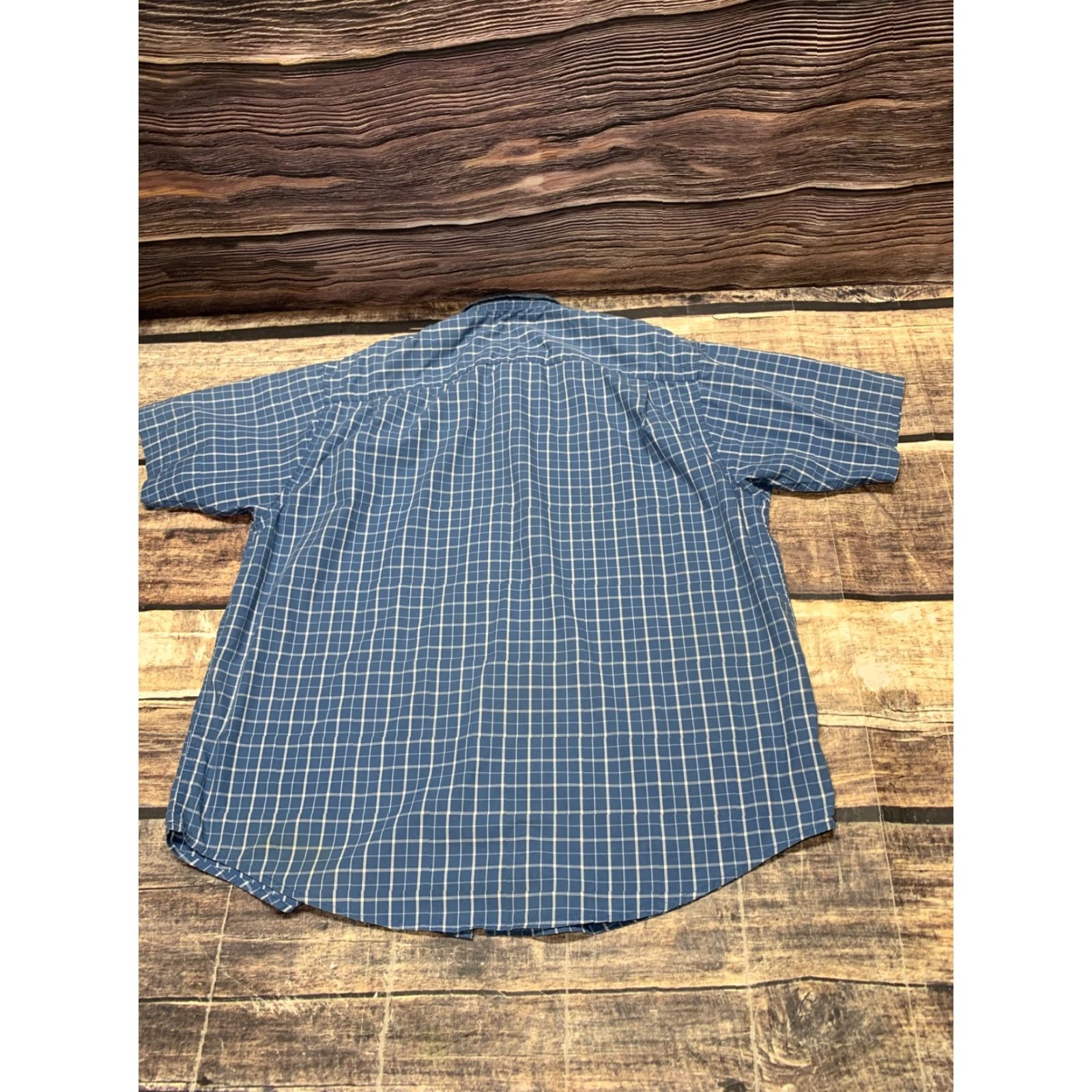 Wrangler Wrangler Short Sleeve Shirt Men's XL Blue White Plaid Button-Up Western Clothing Size US XL / EU 56 / 4 - 6 Thumbnail