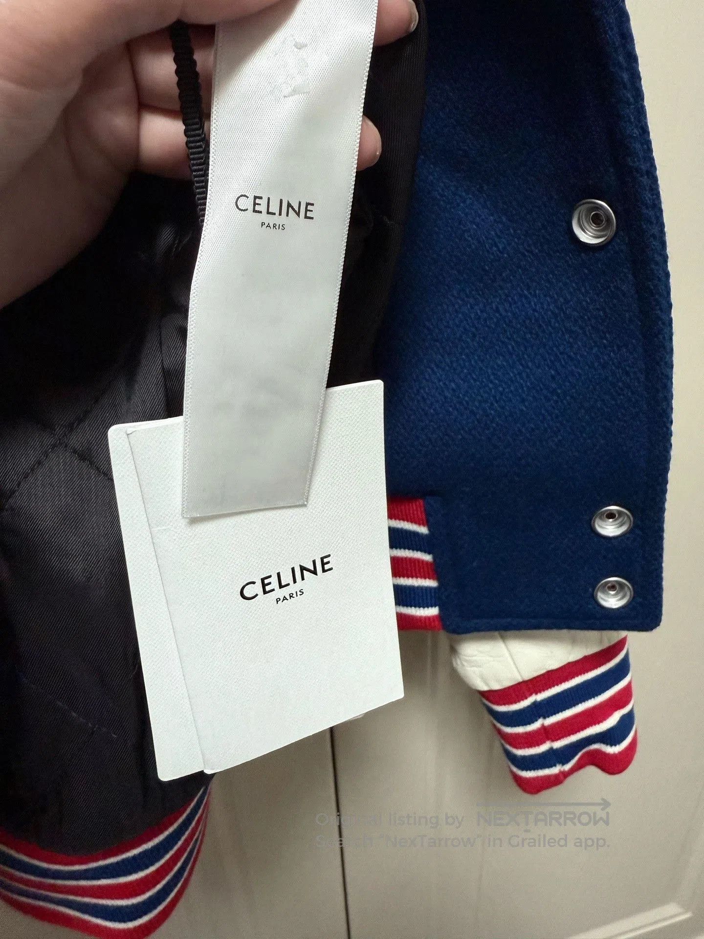 Celine Celine Colorblock Leather Sleeve Baseball Jacket. Size XS / US 0-2 / IT 36-38 - 5 Thumbnail