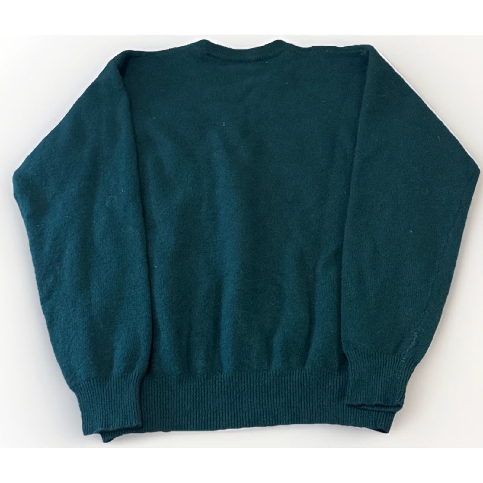 Sears VINTAGE Sears & Roebuck Green Wool Knit V-Neck Sweater L Mens Pullover Size US L / EU 52-54 / 3 - 2 Thumbnail
