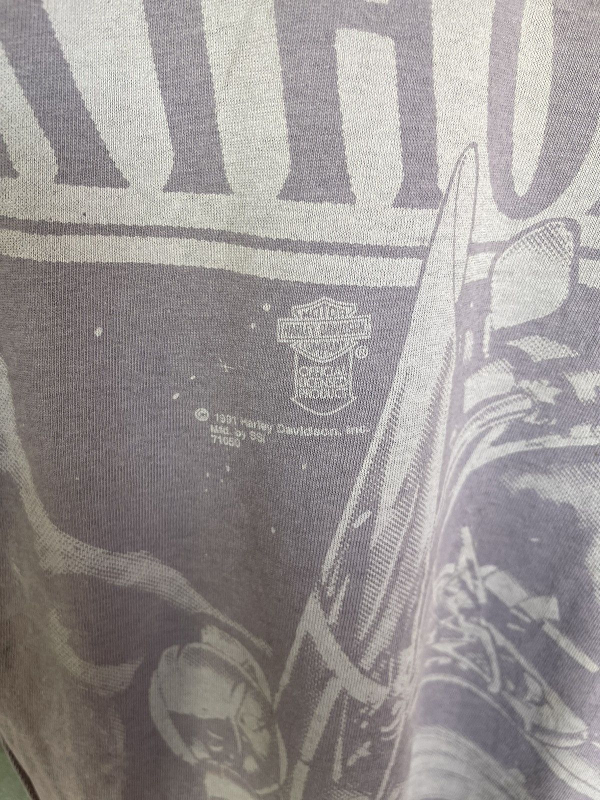 Harley Davidson Thrashed Vintage 1991 Harley Davidson OVP Sun Faded Tee Size US XL / EU 56 / 4 - 5 Thumbnail