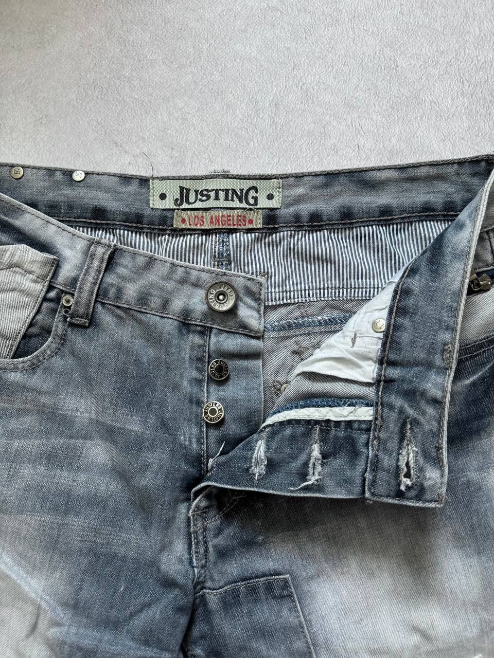 Japanese Brand Justing Die Washed Distressed Denim Faded Pants Size US 34 / EU 50 - 7 Thumbnail